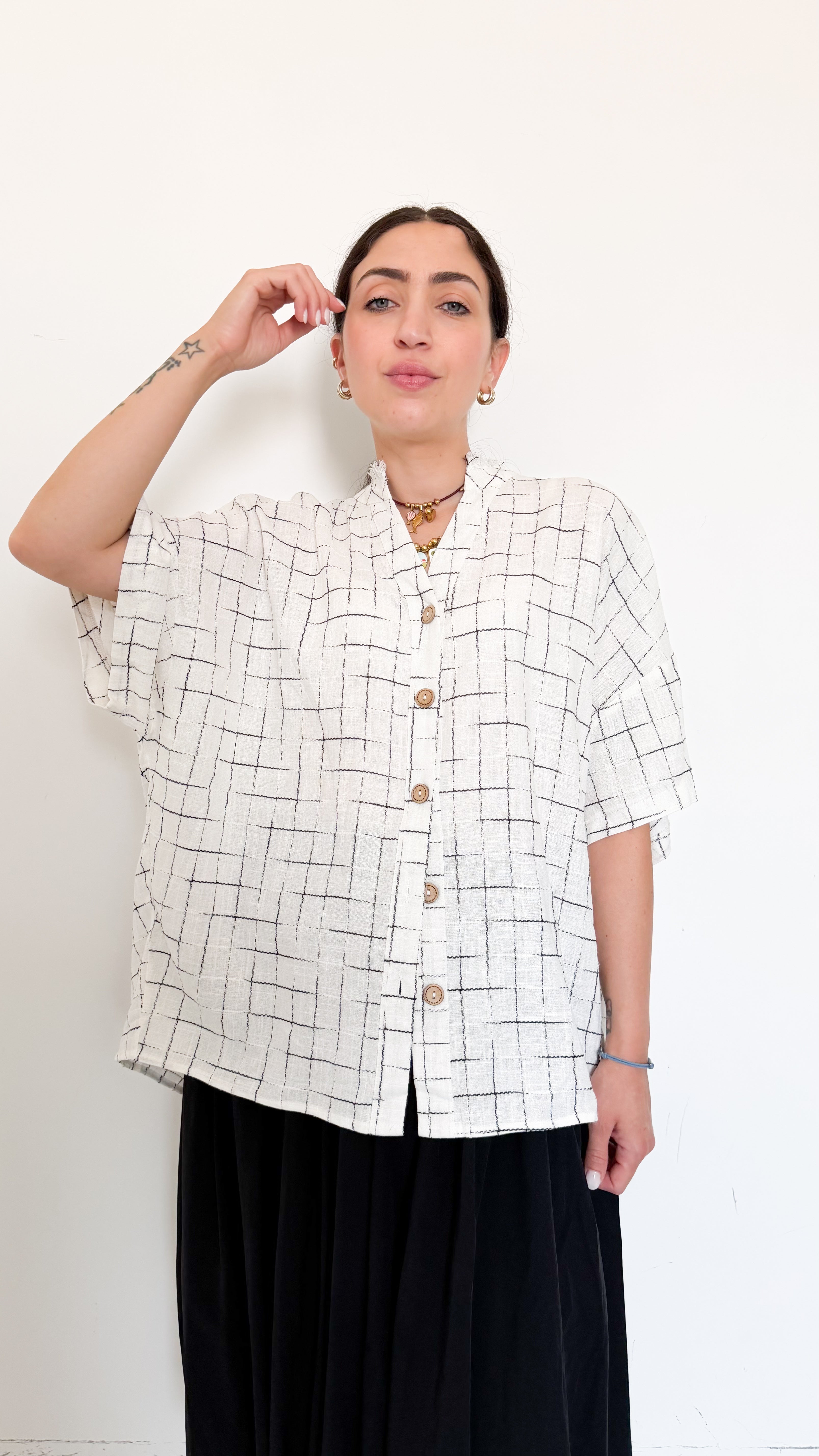 Blusa Over A Quadri