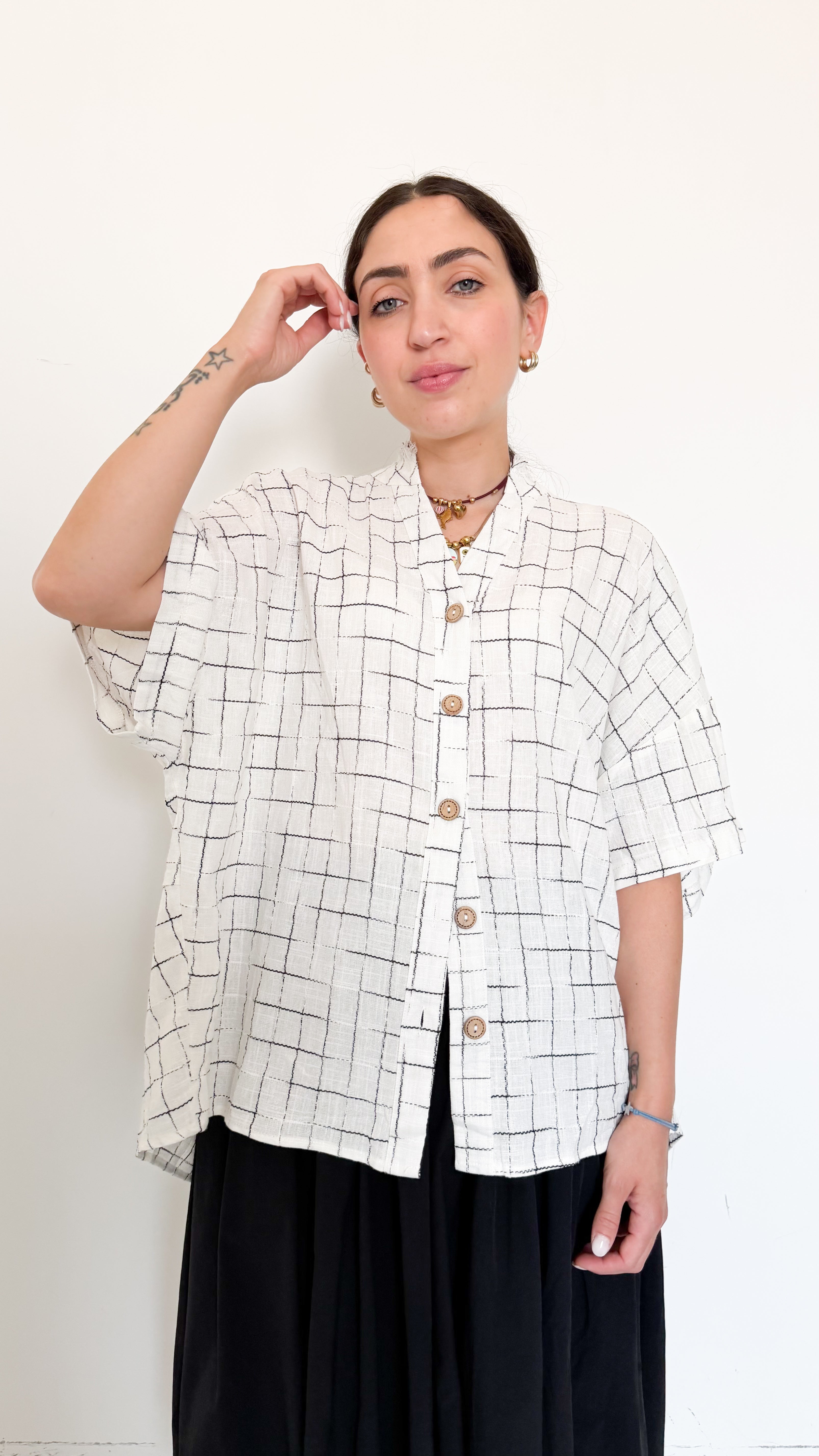 Blusa Over A Quadri