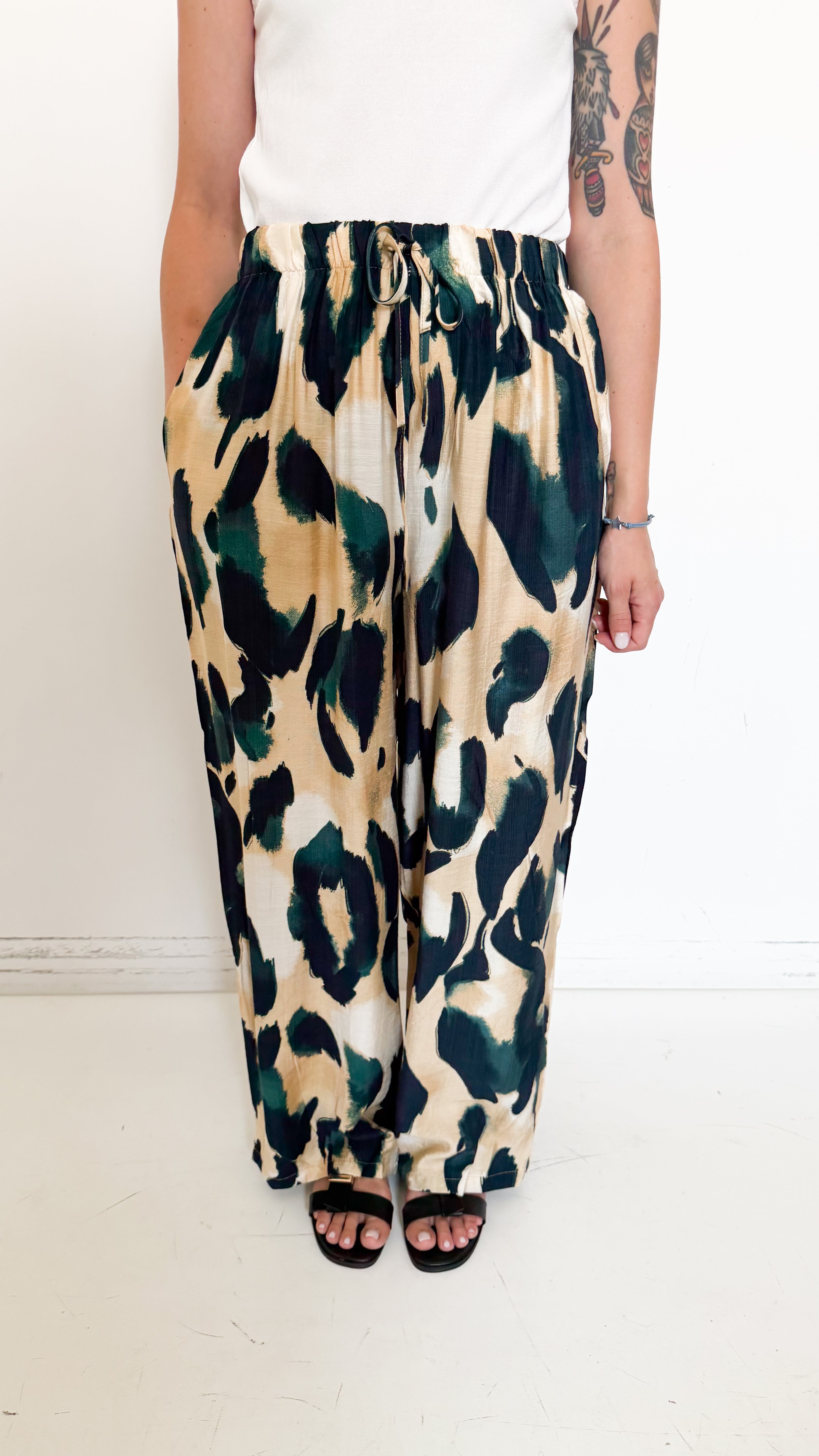 Pantaloni a Fantasia Verde