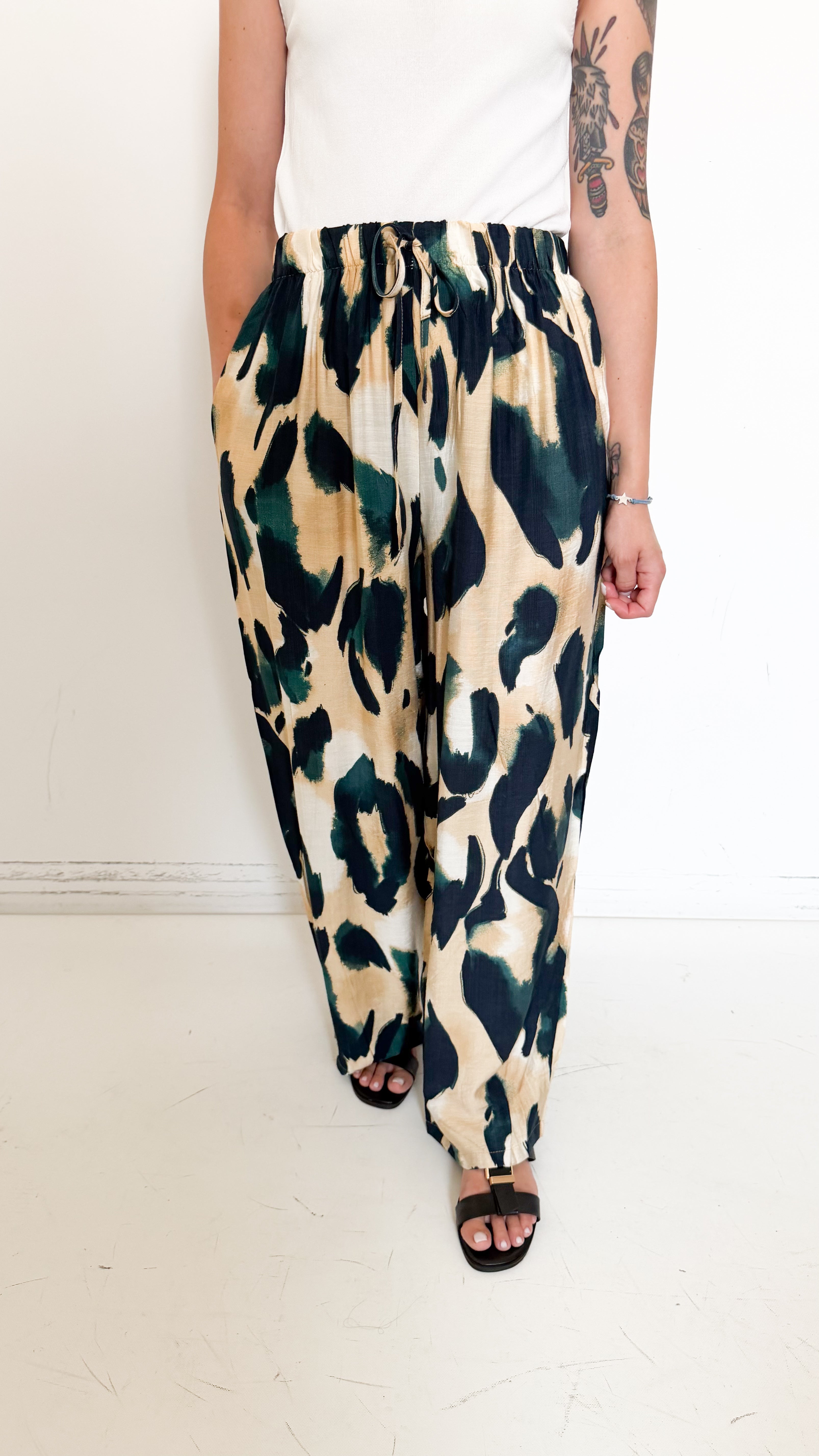 Pantaloni a Fantasia Verde