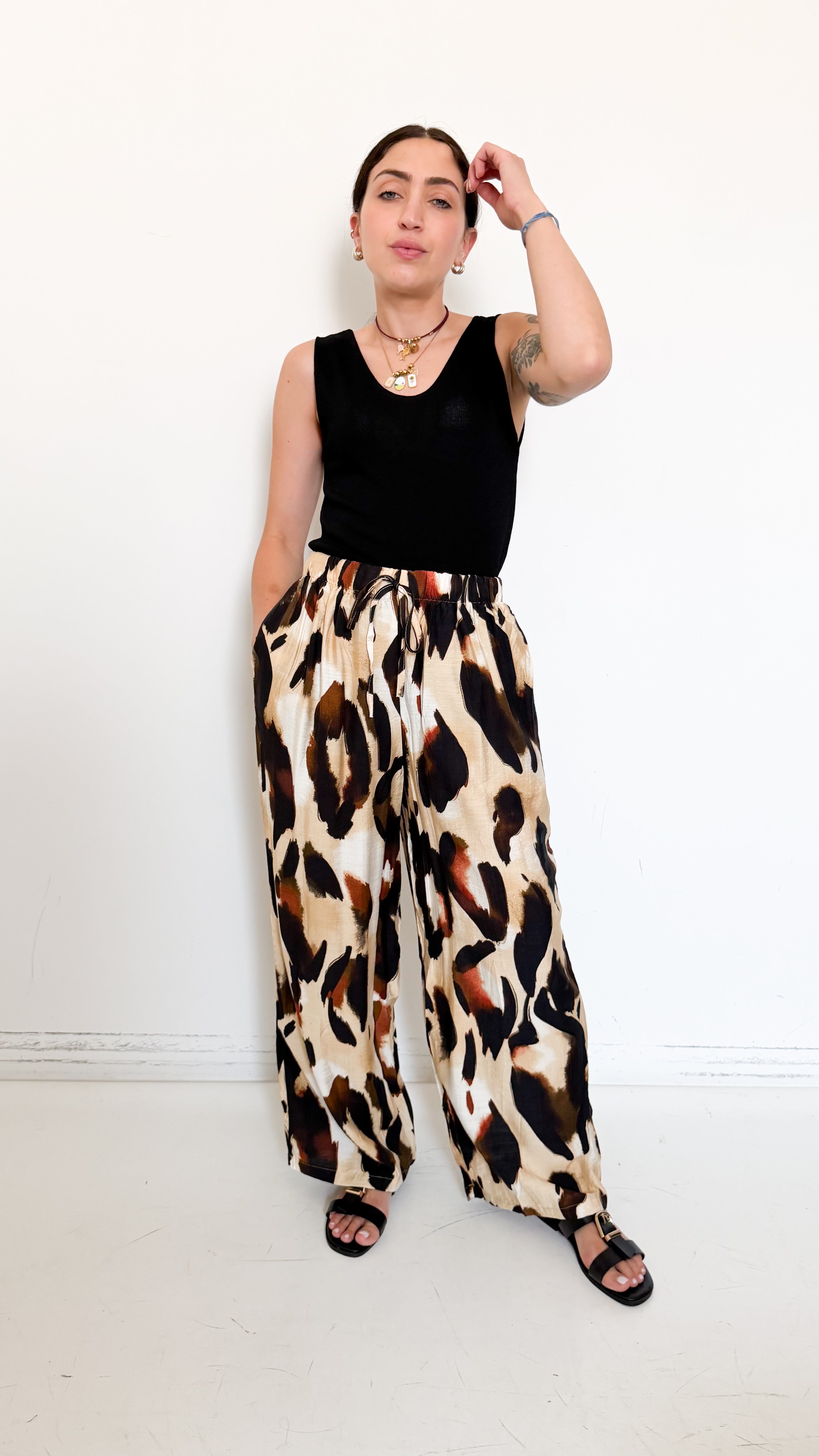 Pantaloni a Fantasia Camel