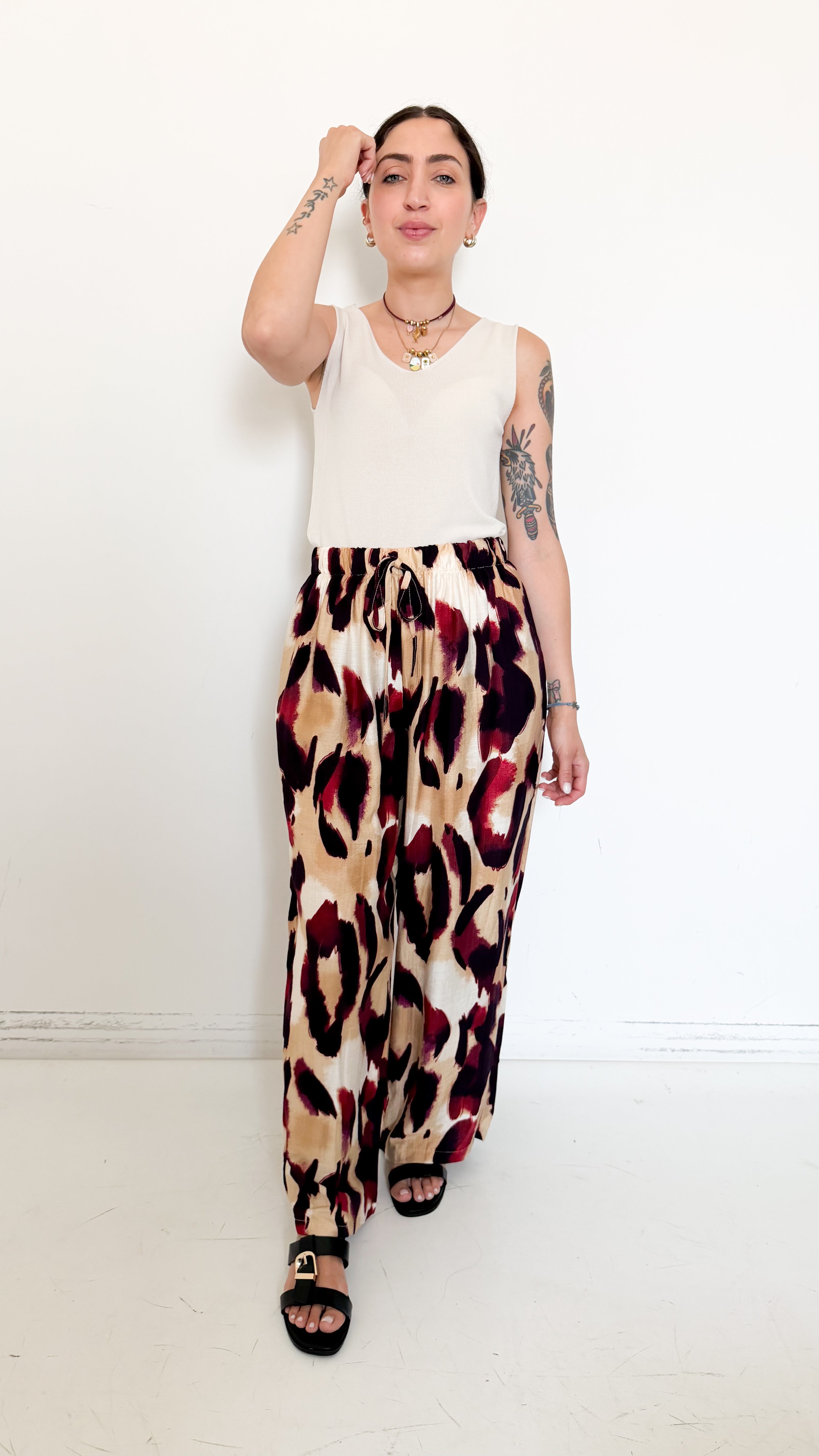 Pantaloni a Fantasia Bordeaux