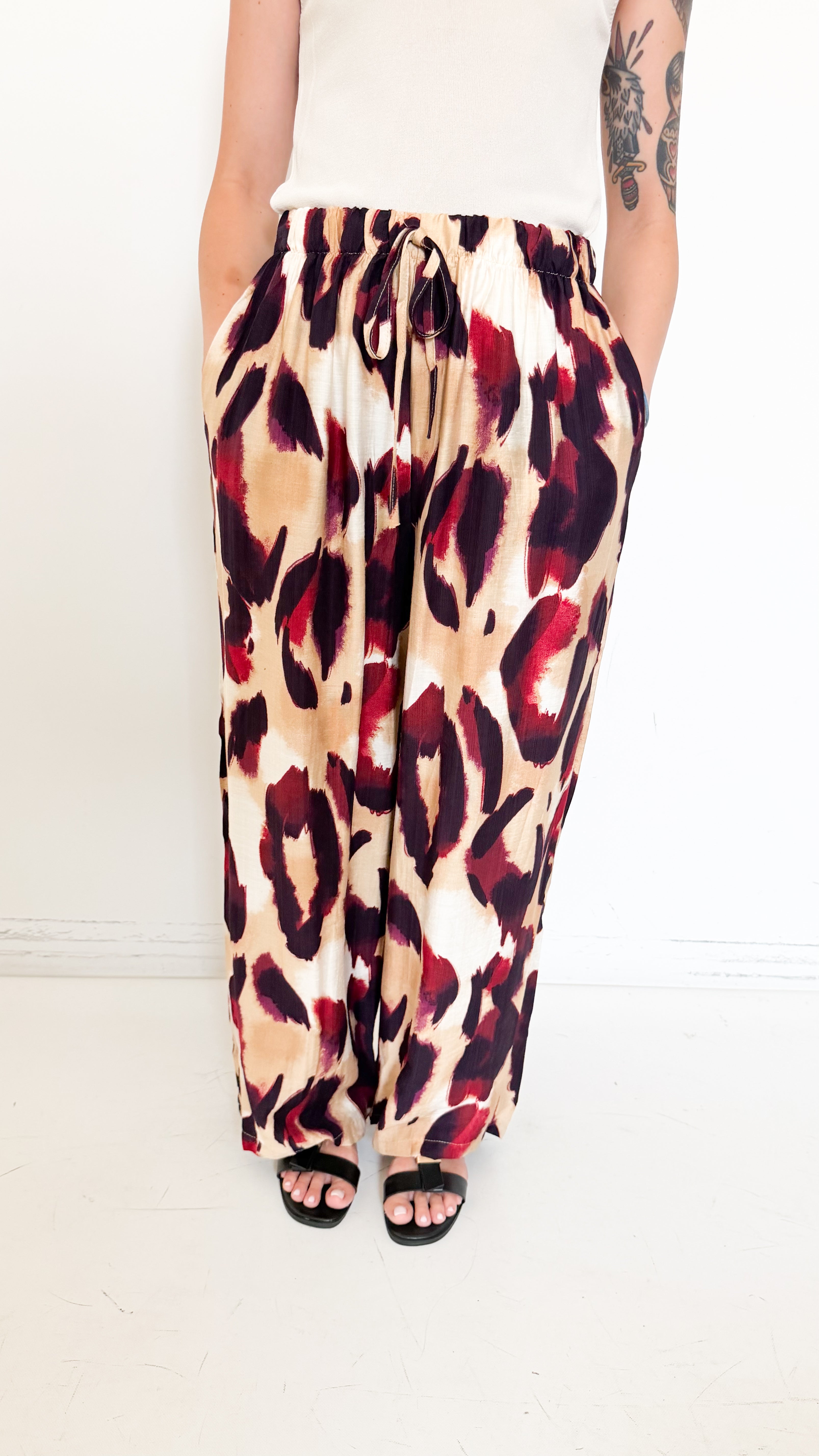 Pantaloni a Fantasia Bordeaux