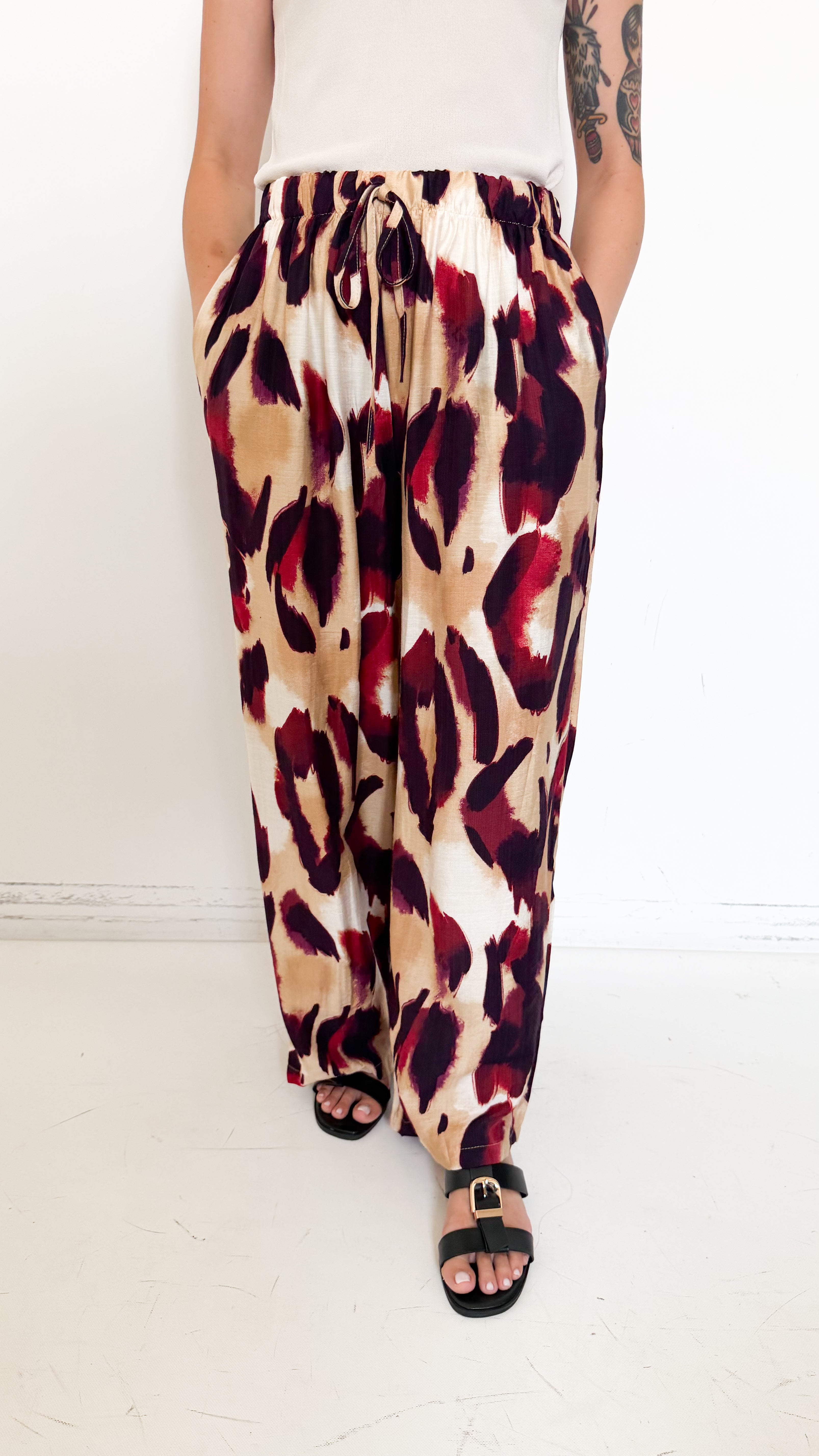 Pantaloni a Fantasia Bordeaux
