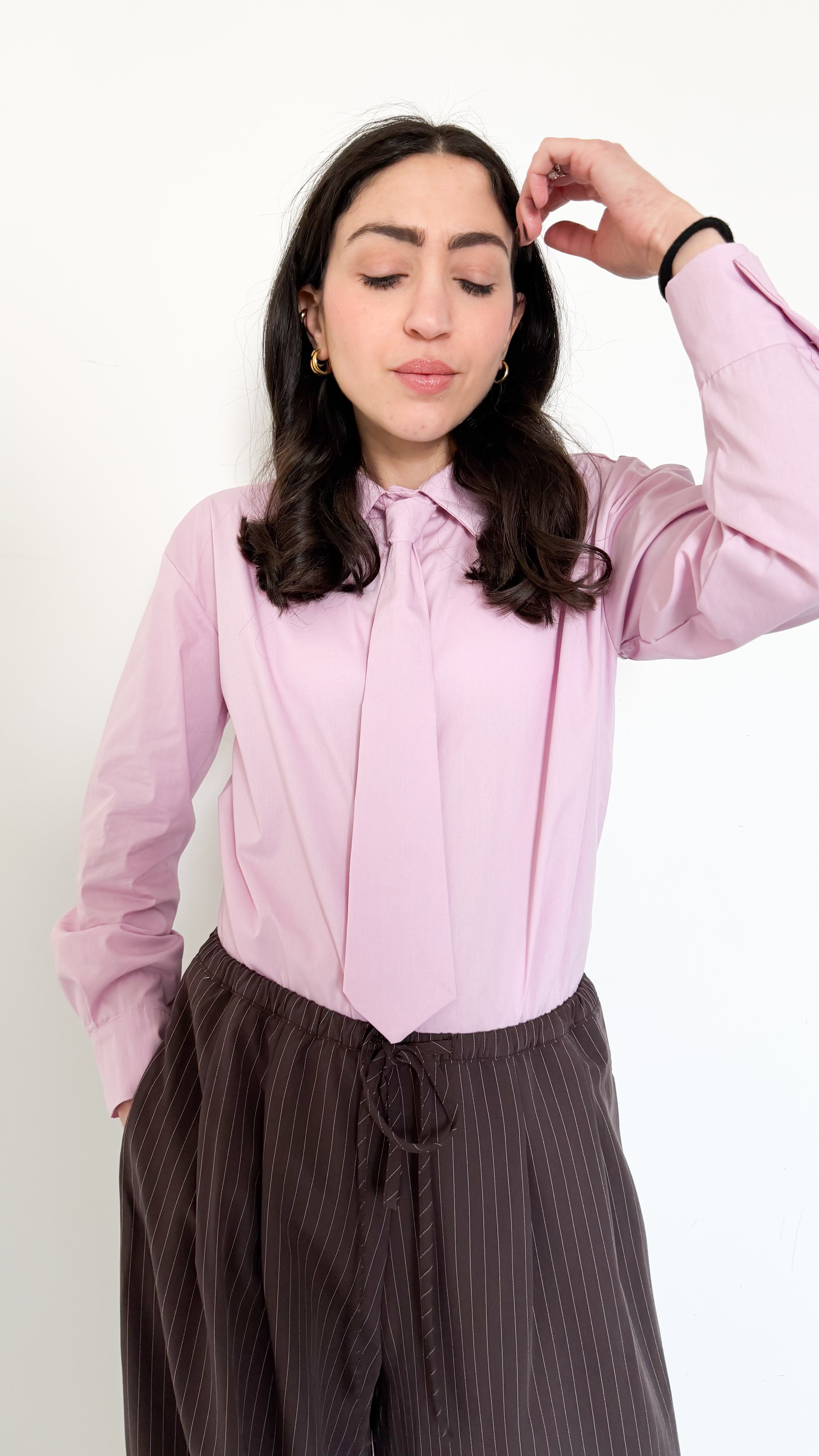 Camicia Rosa Con Cravatta