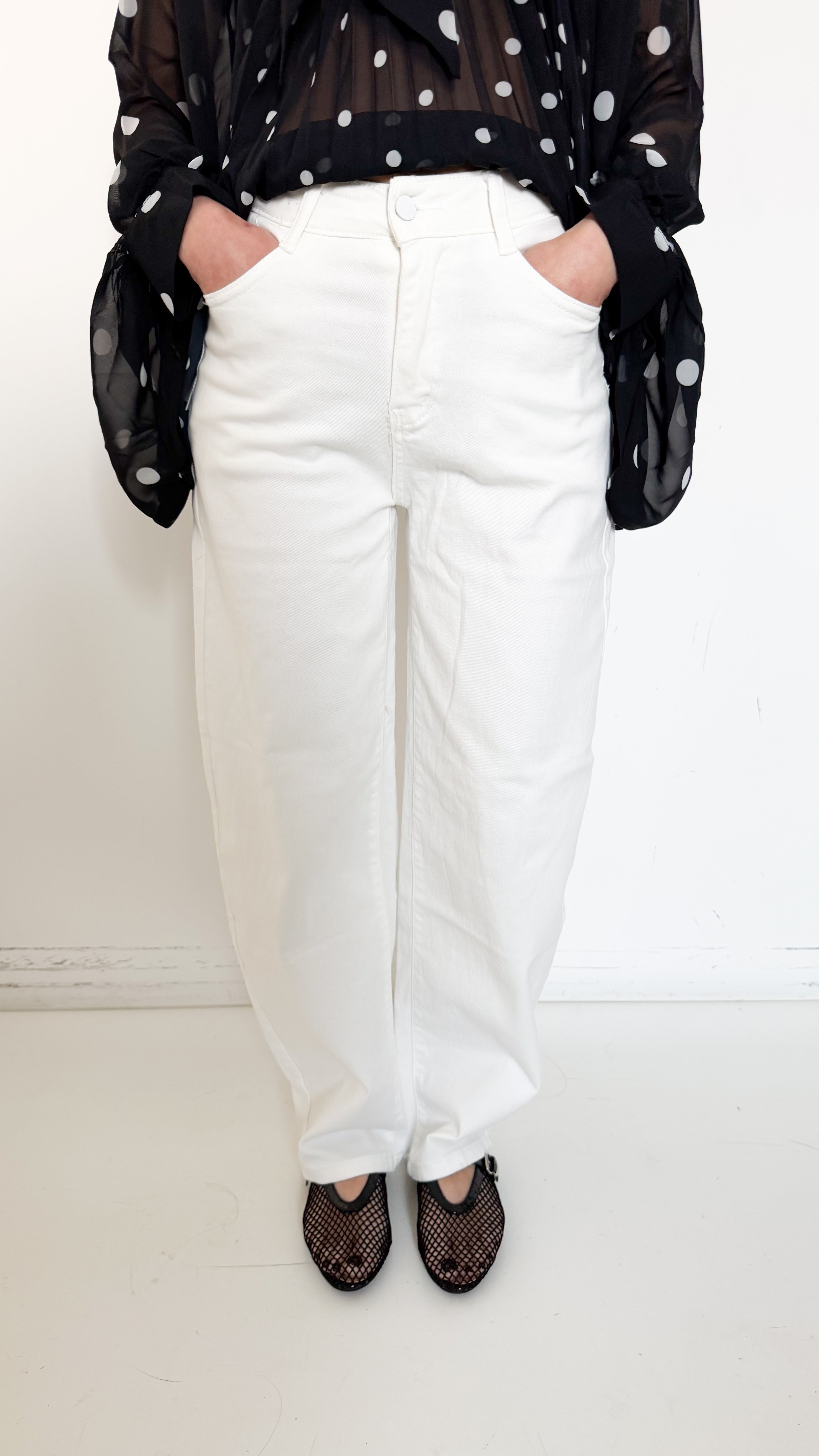 Jeans Balloon Bianco