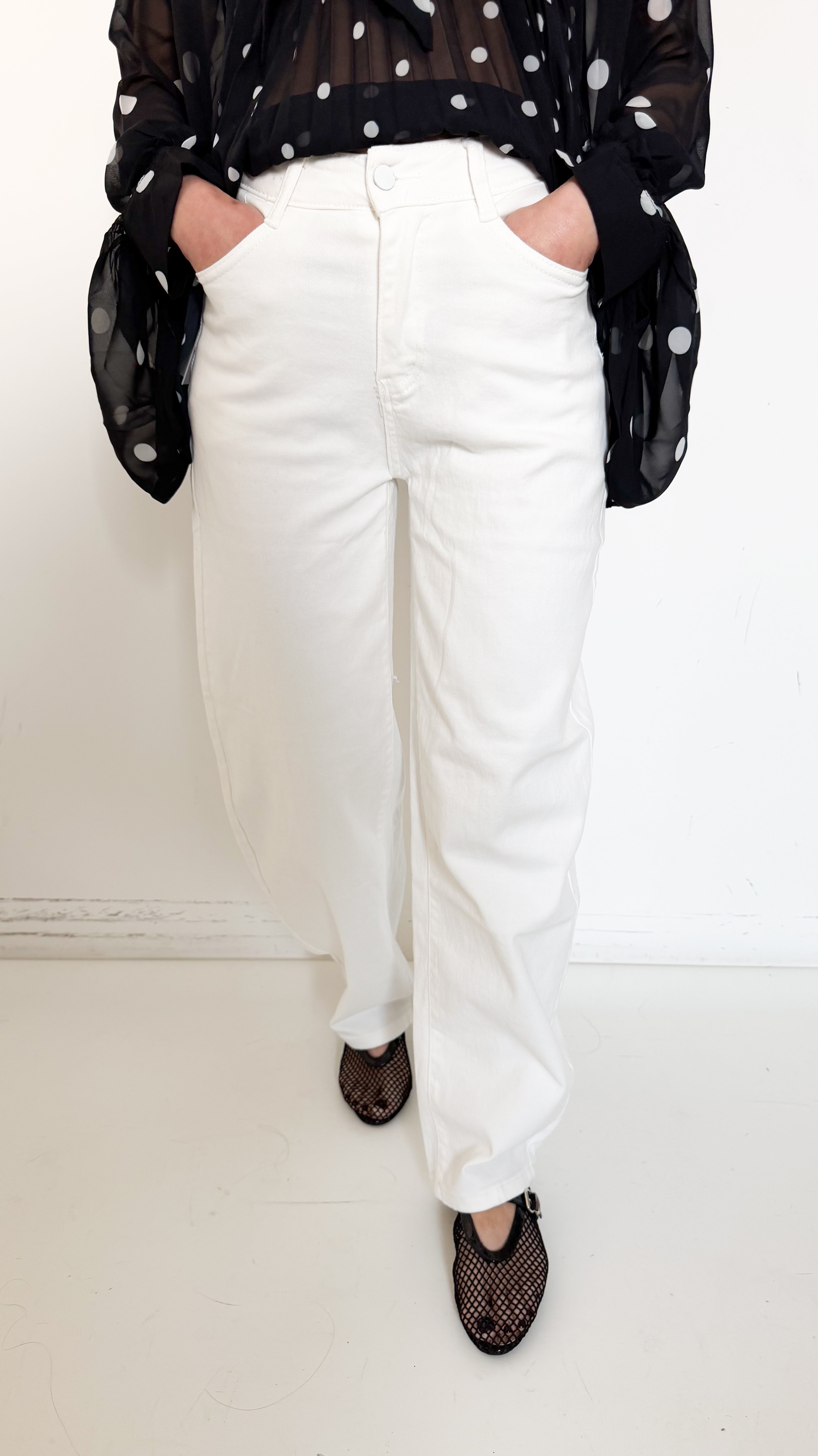 Jeans Balloon Bianco