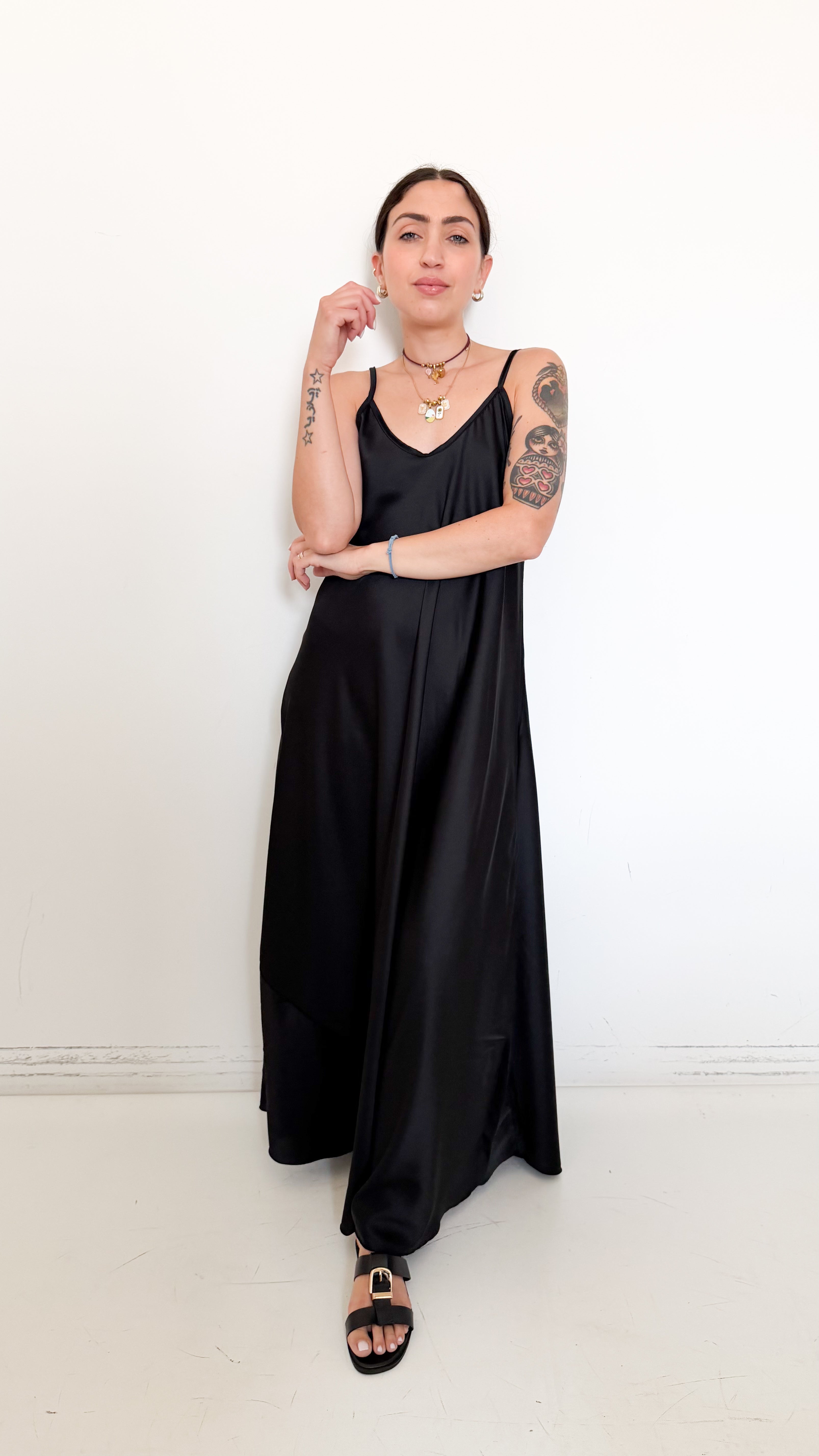 Vestito In Satin Nero
