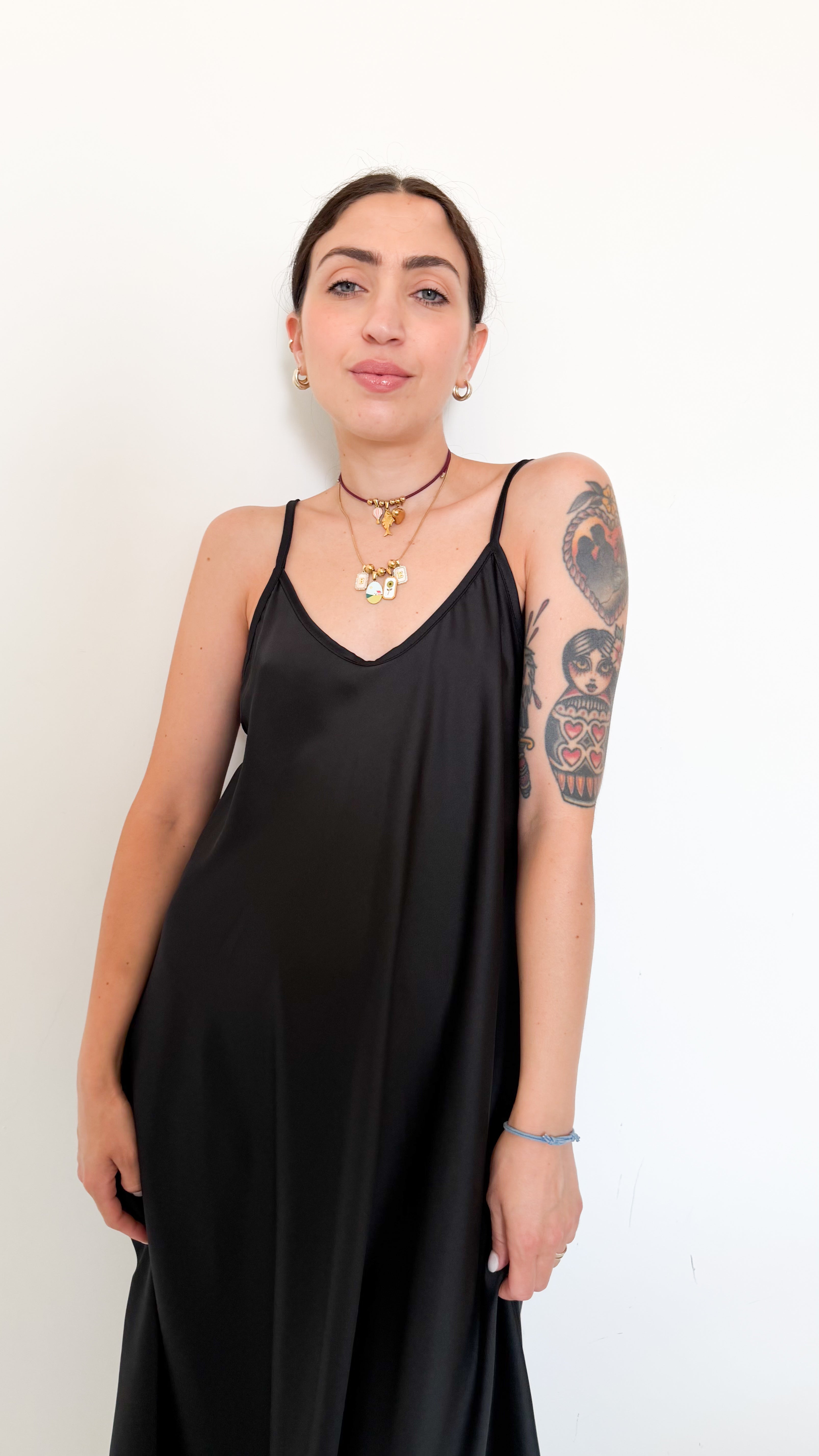 Vestito In Satin Nero