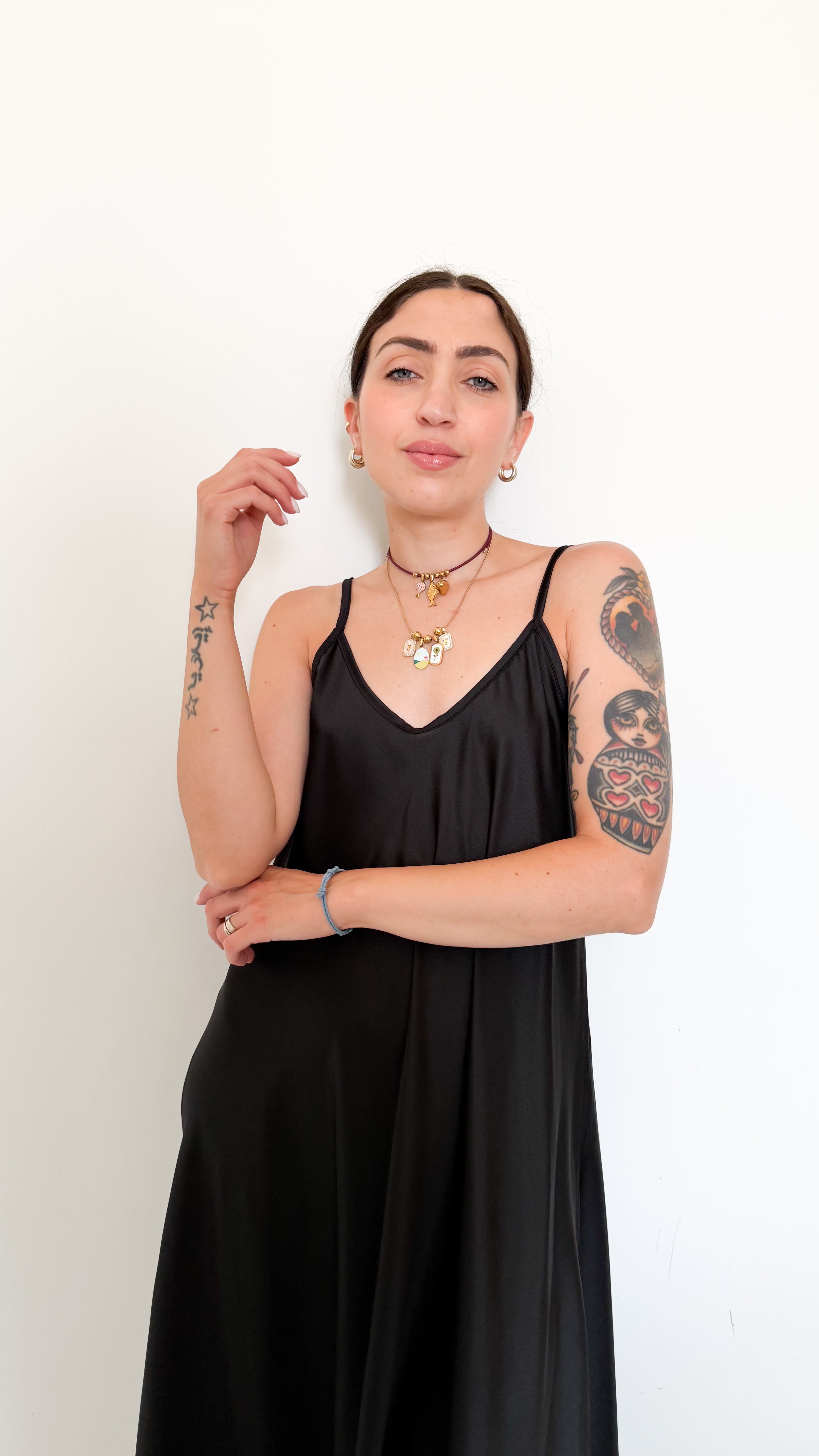 Vestito In Satin Nero