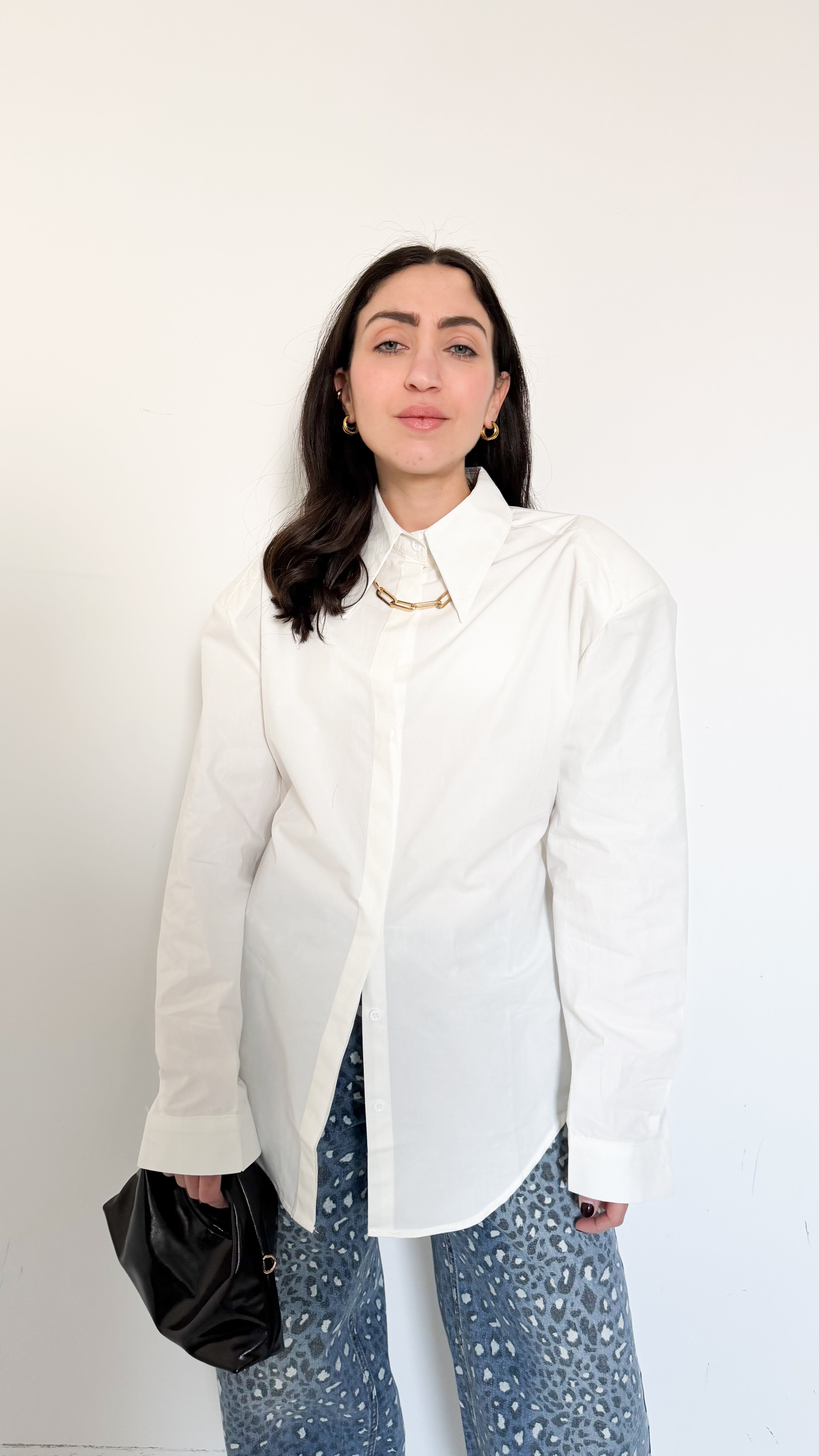 Camicia Bianca Con Spalline