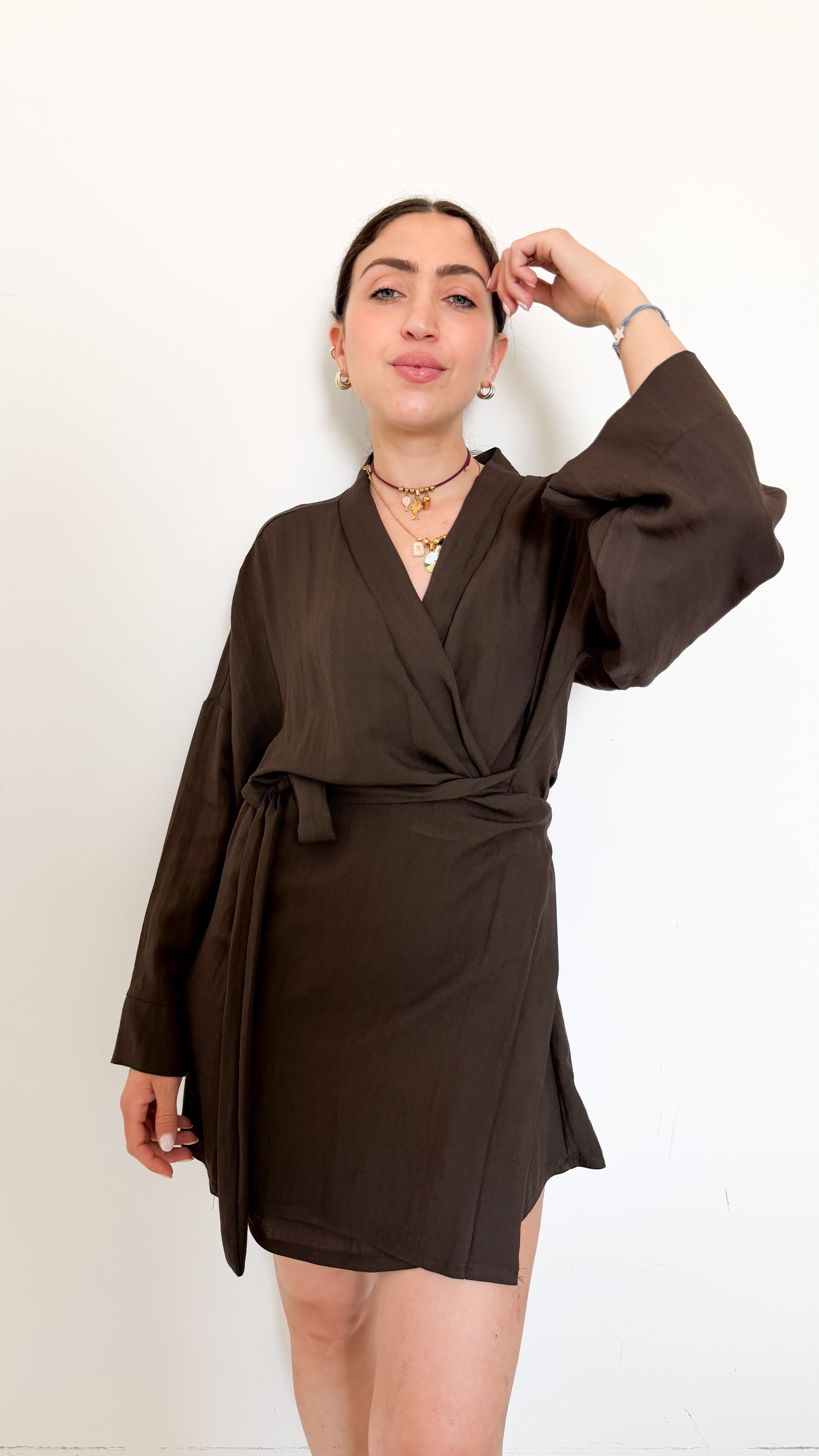 Vestito Marrone A Portafoglio