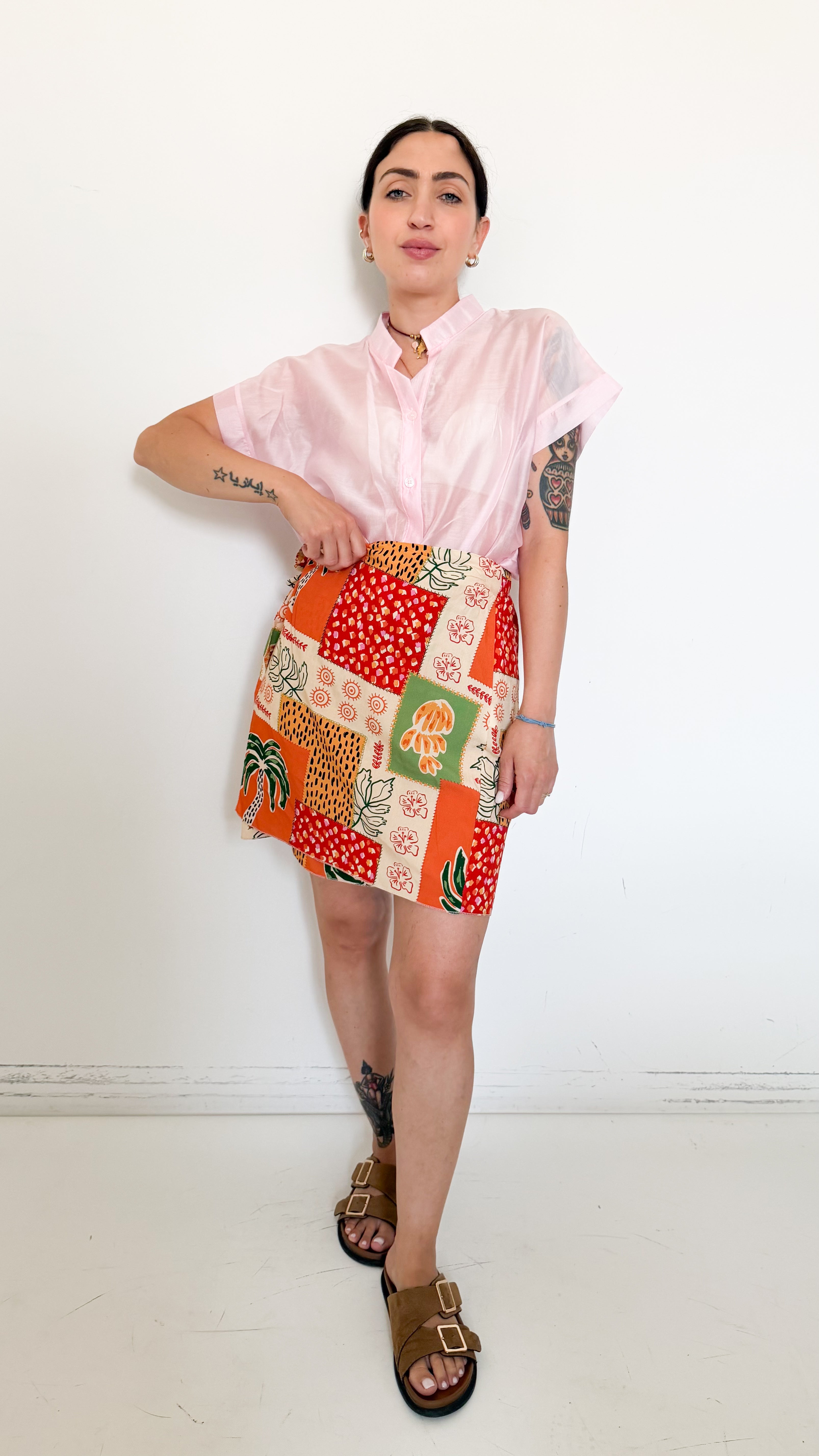 Camicia Mezza Manica Rosa