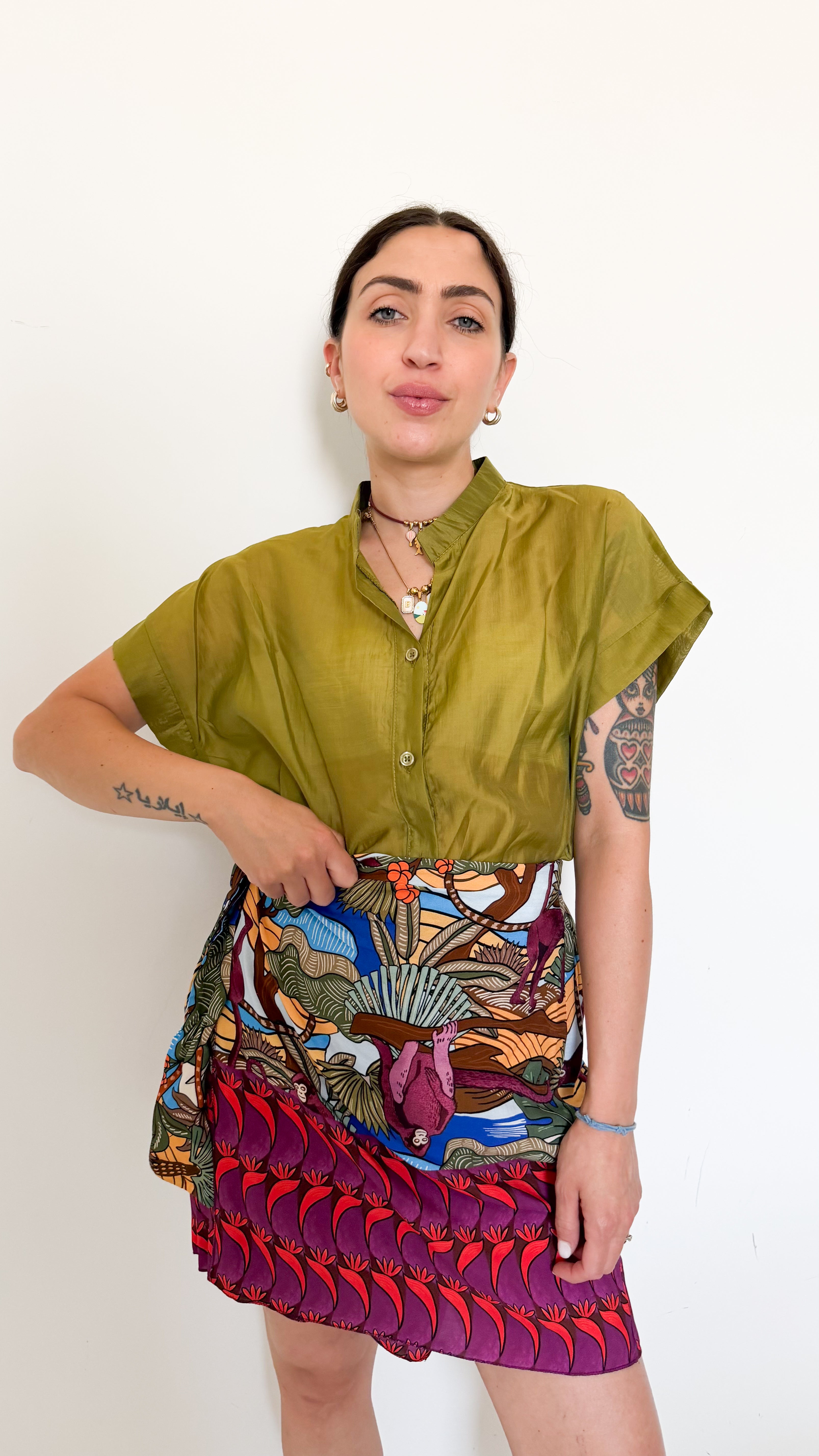 Camicia Mezza Manica Verde