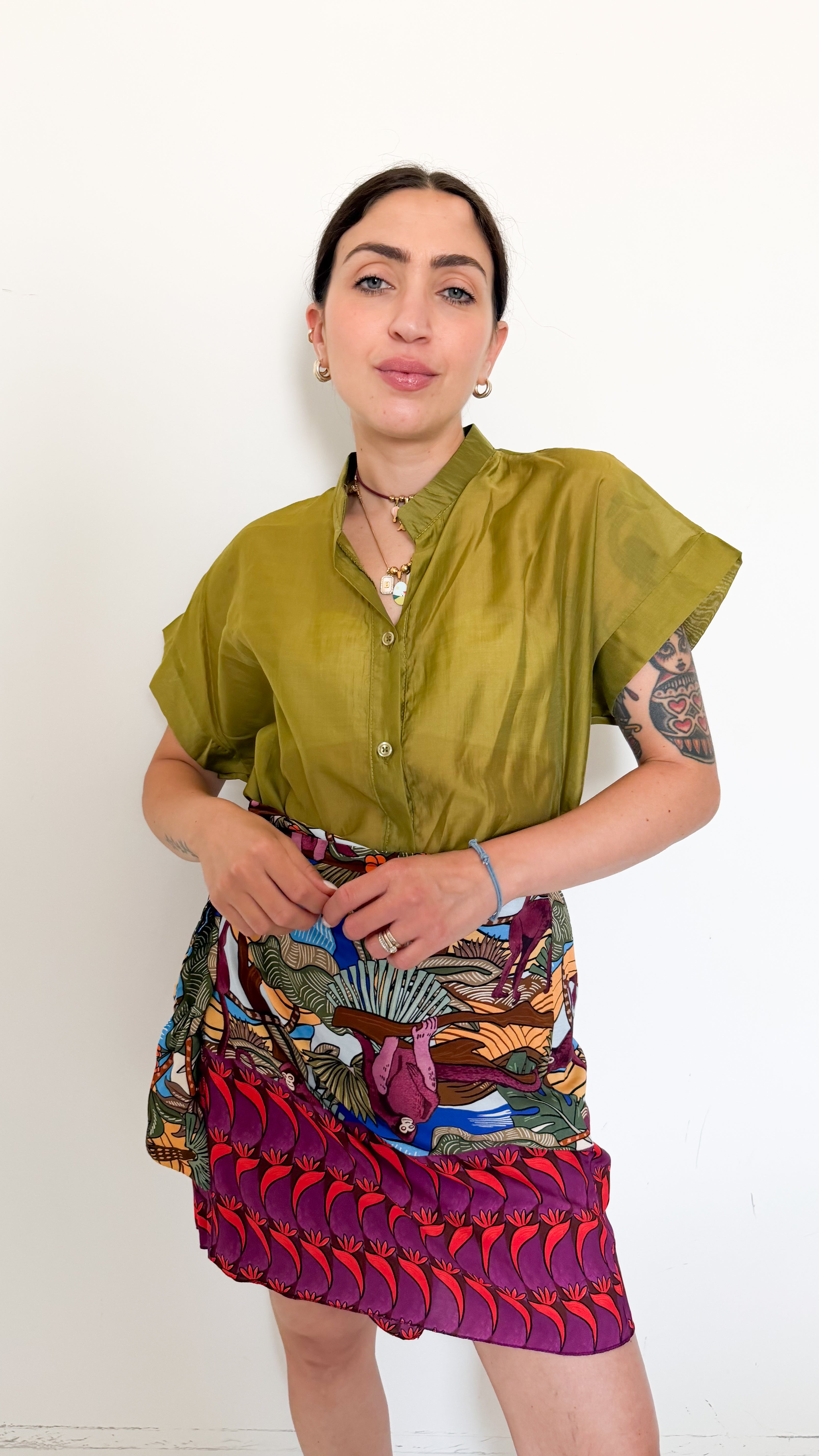 Camicia Mezza Manica Verde