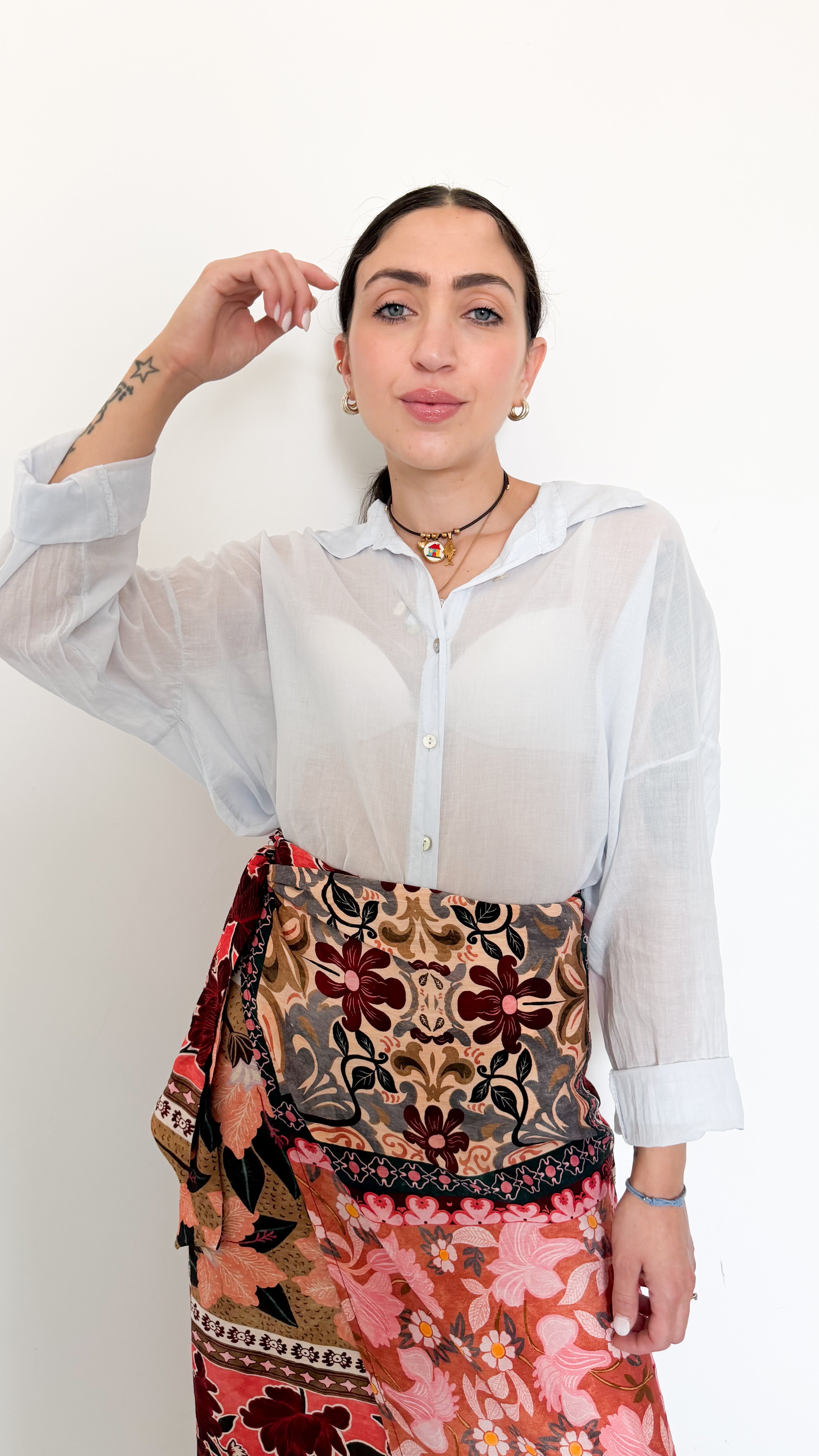 Camicia Azzurra In Cotone