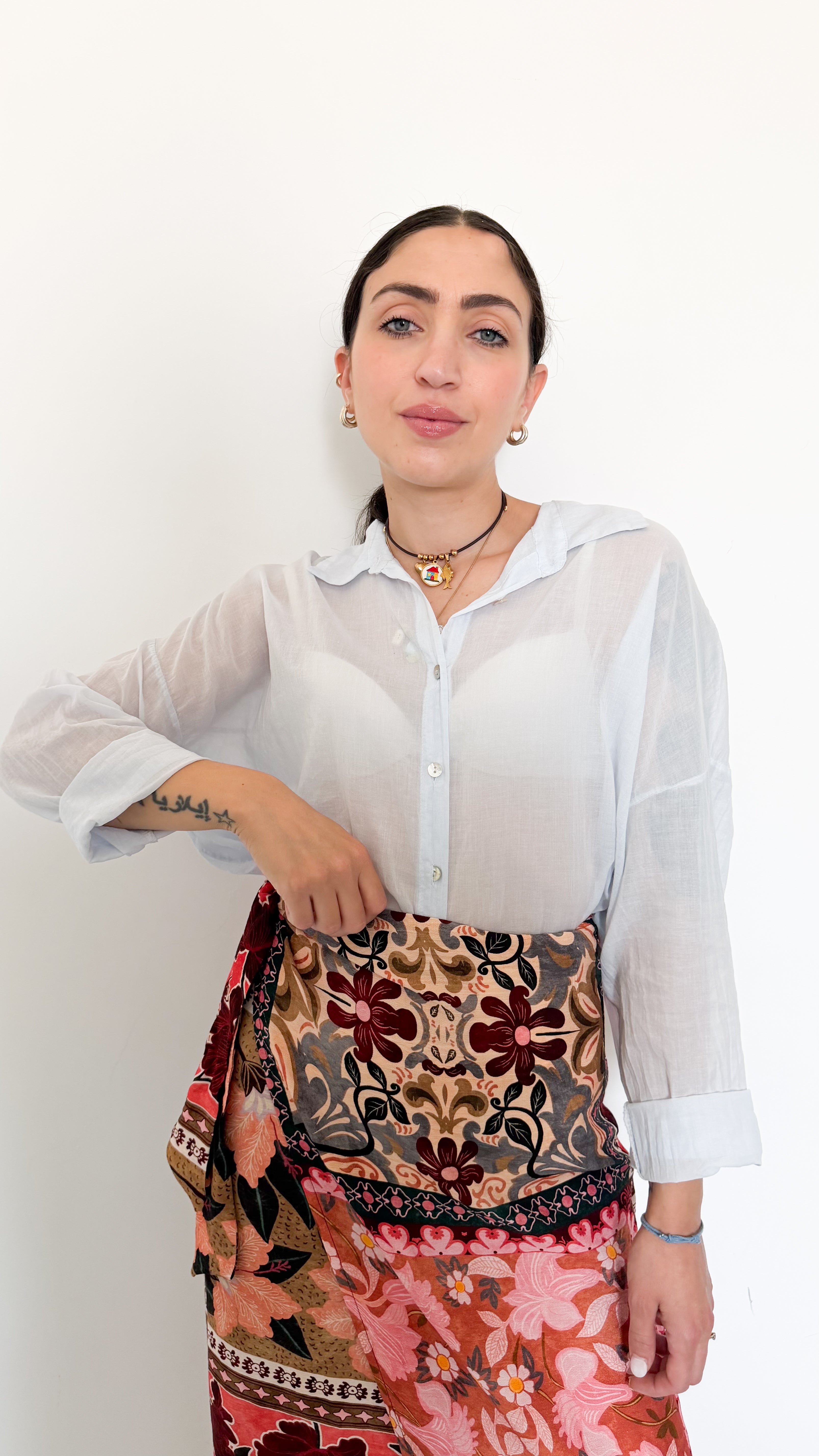 Camicia Azzurra In Cotone