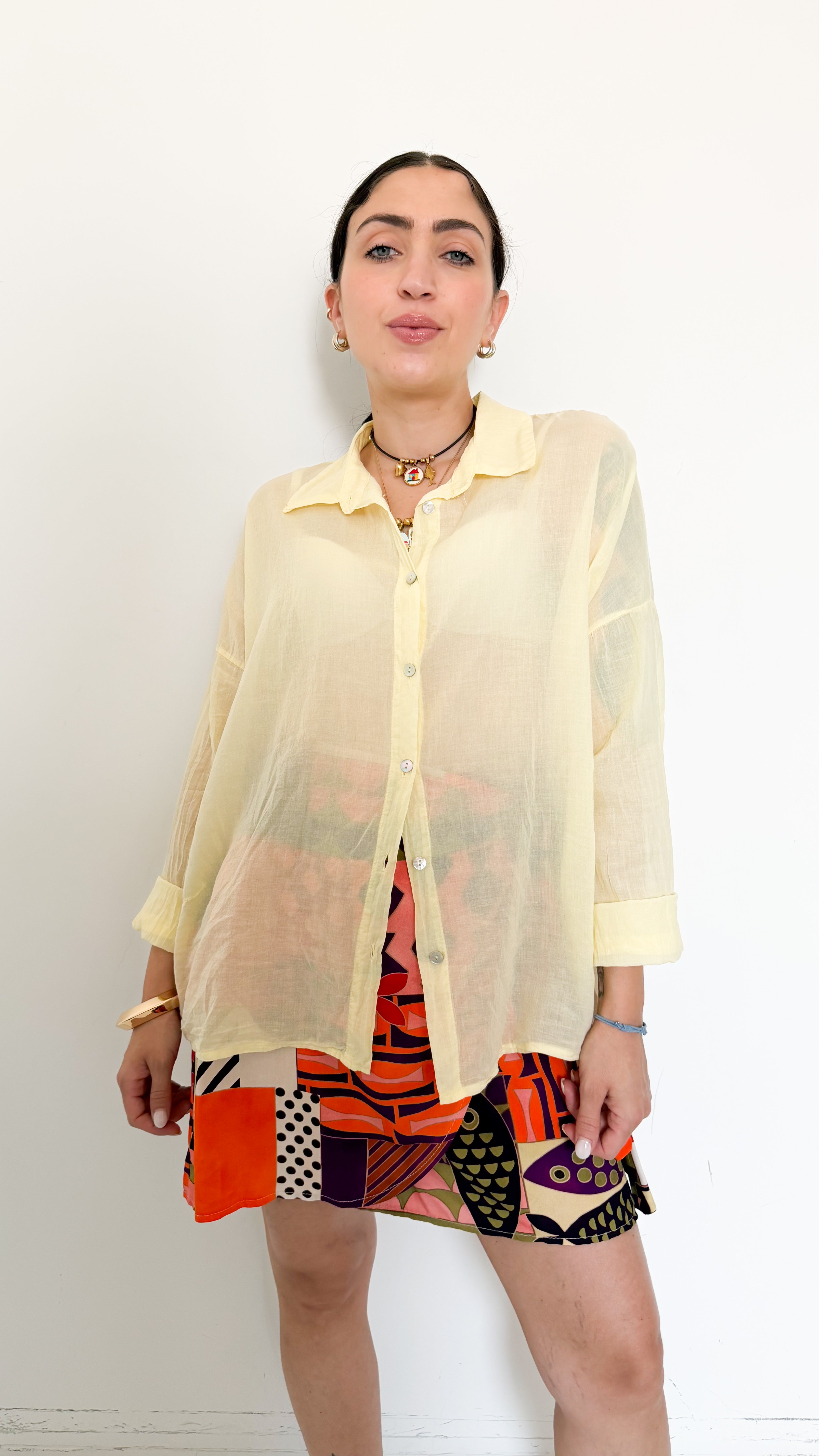 Camicia Gialla In Cotone