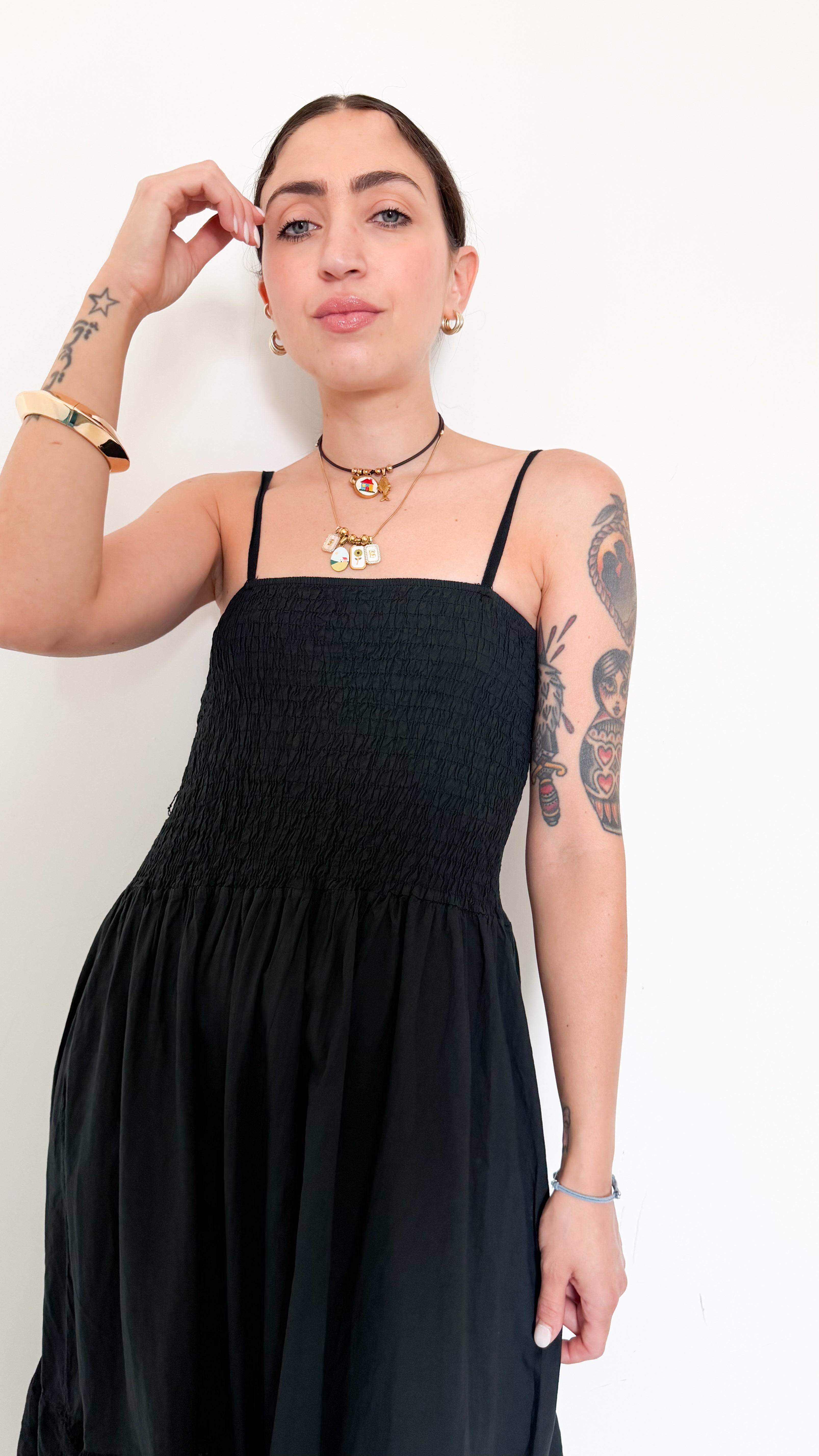 Vestito Nero Con Dettagli