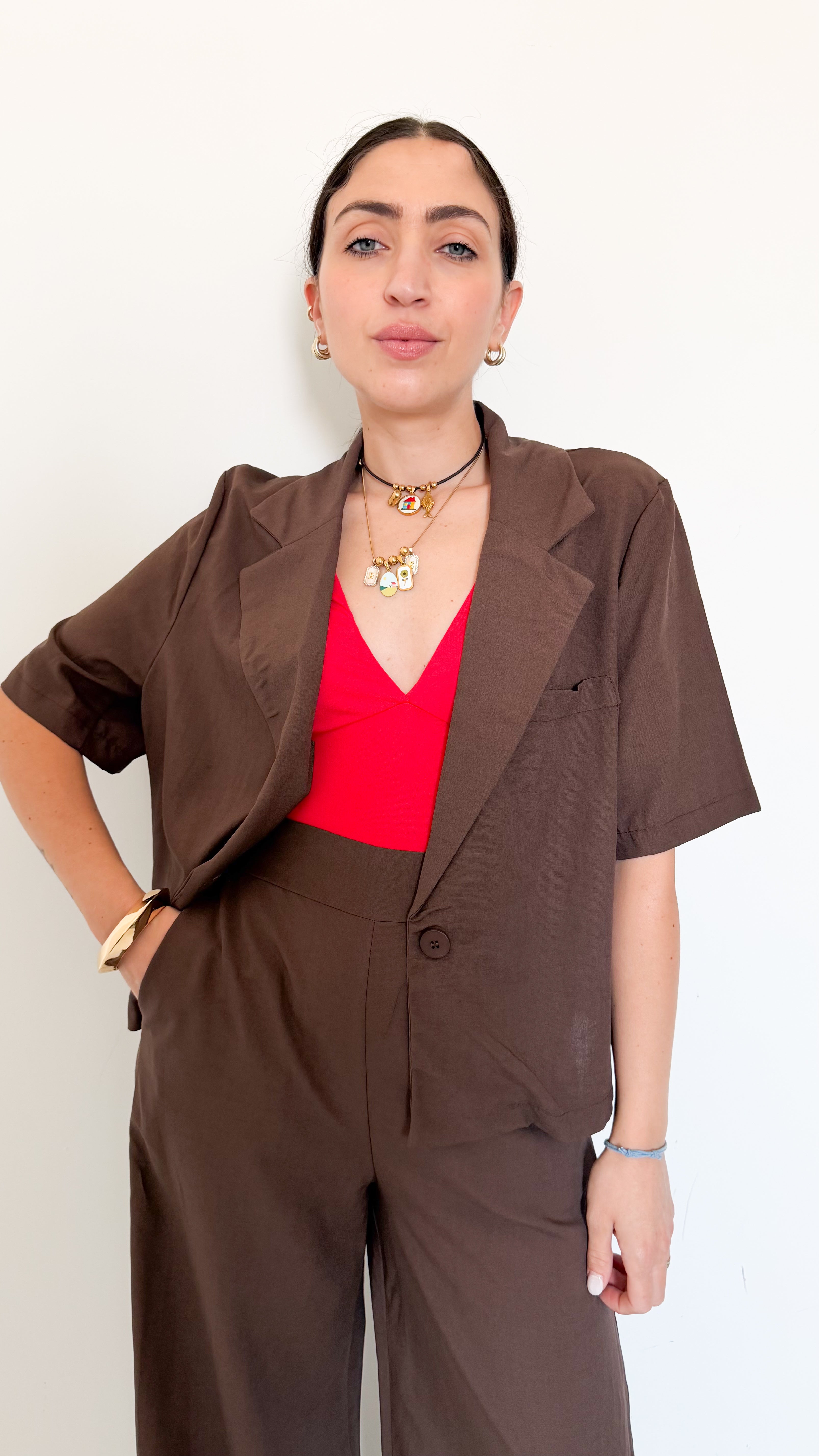 Tailleur Mezza Manica Marrone
