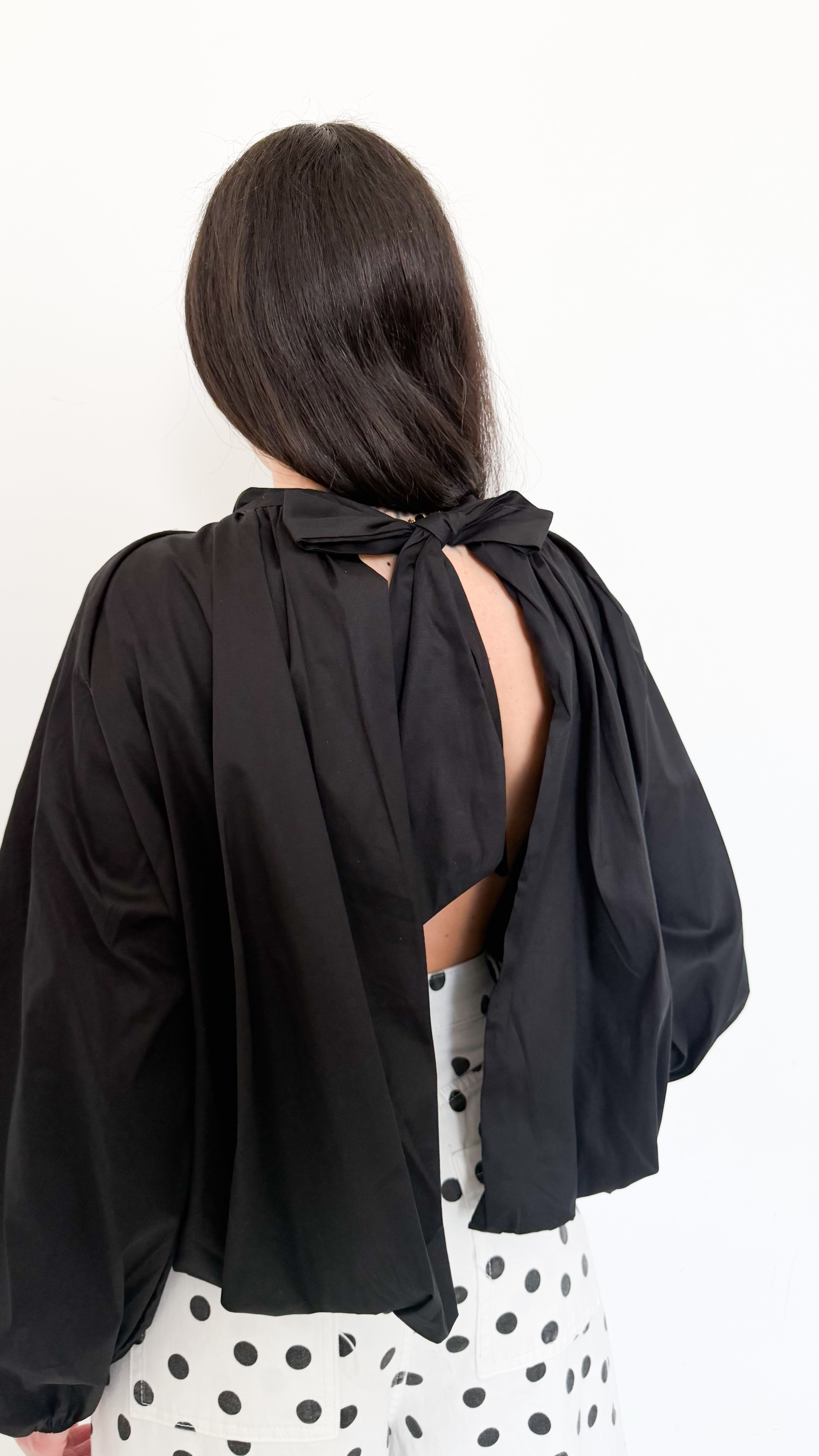 Blusa Nera In Cotone