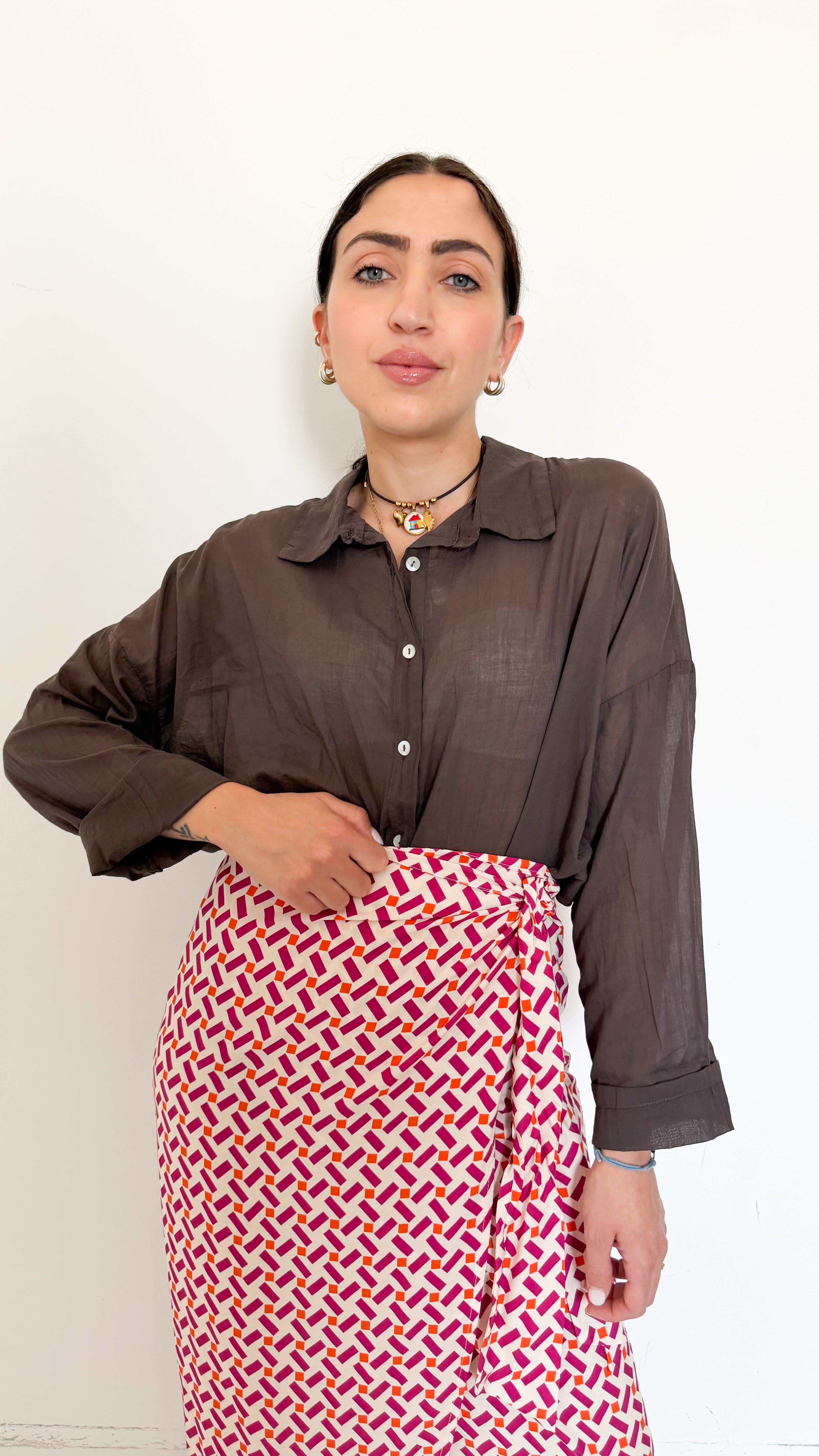 Camicia Marrone In Cotone