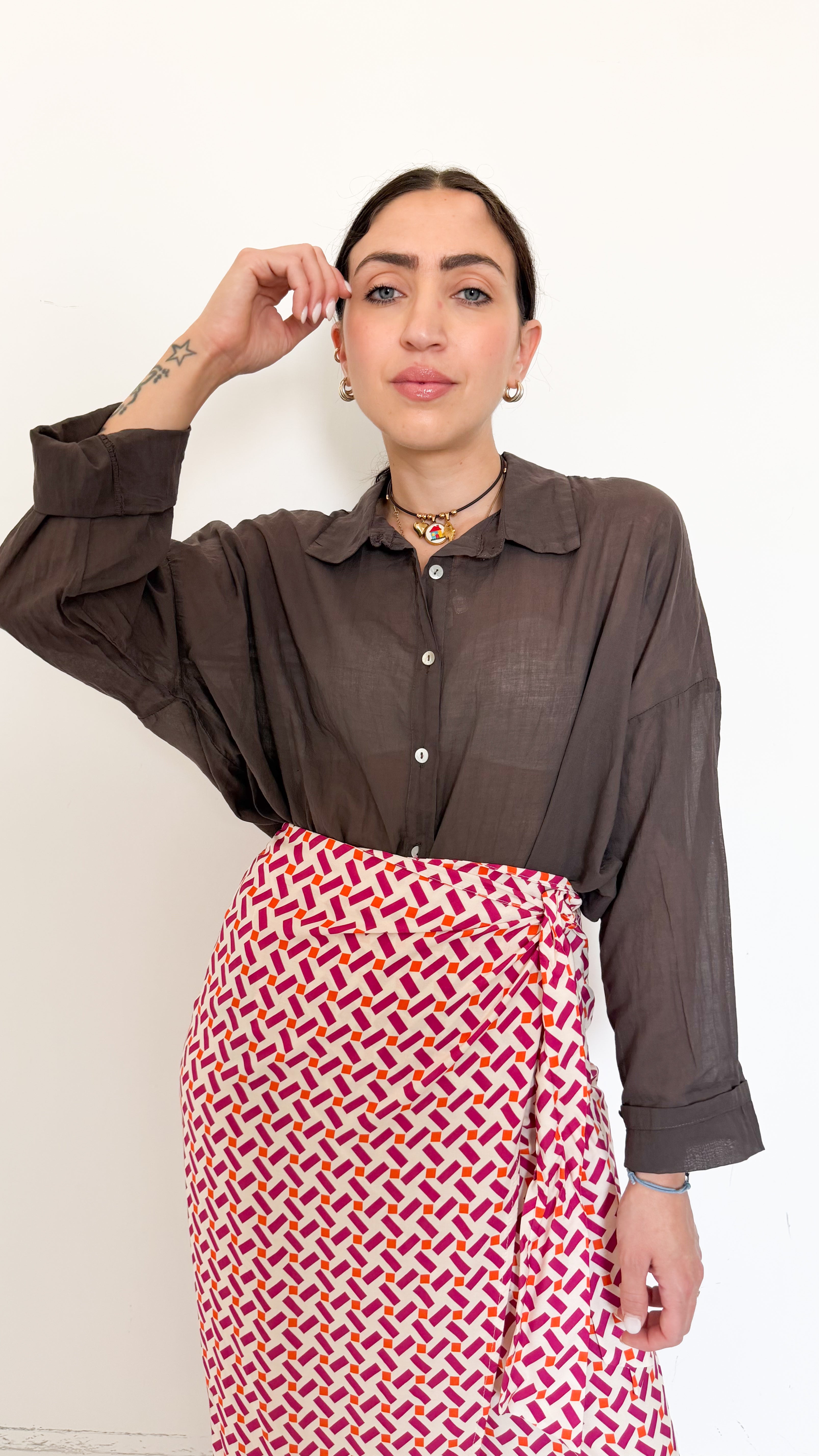 Camicia Marrone In Cotone