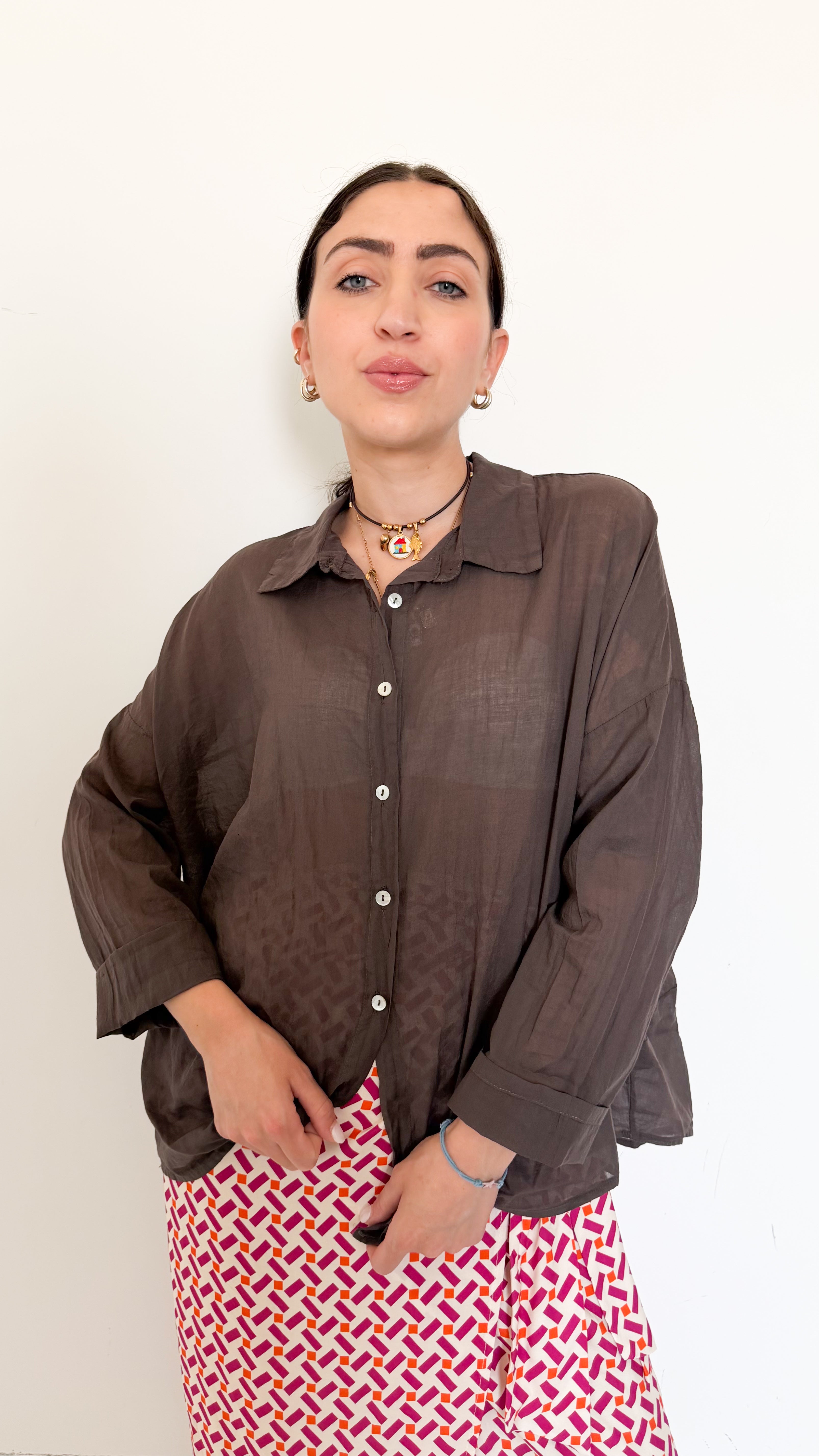 Camicia Marrone In Cotone