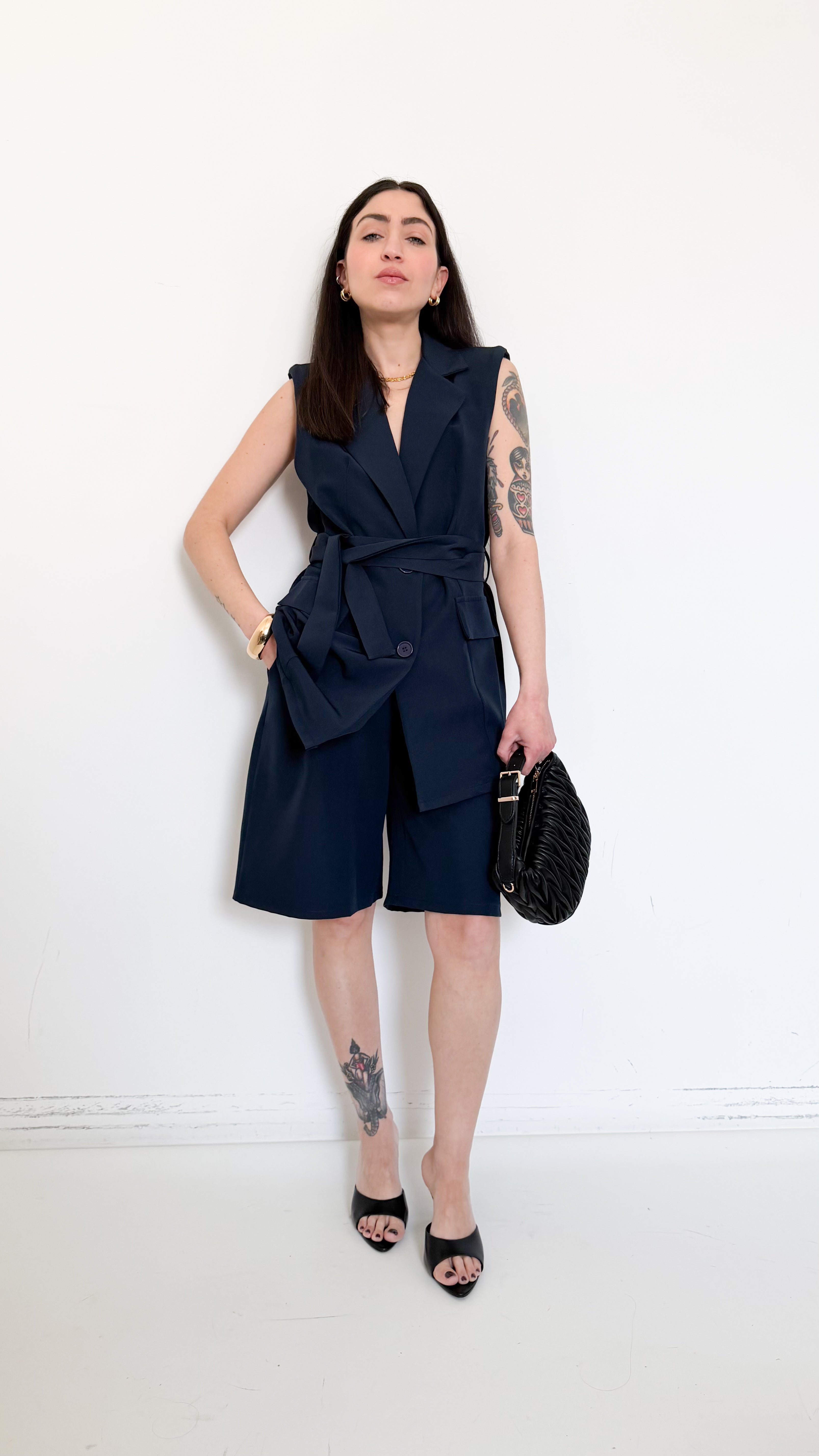 Coordinato Blu Con Bermuda