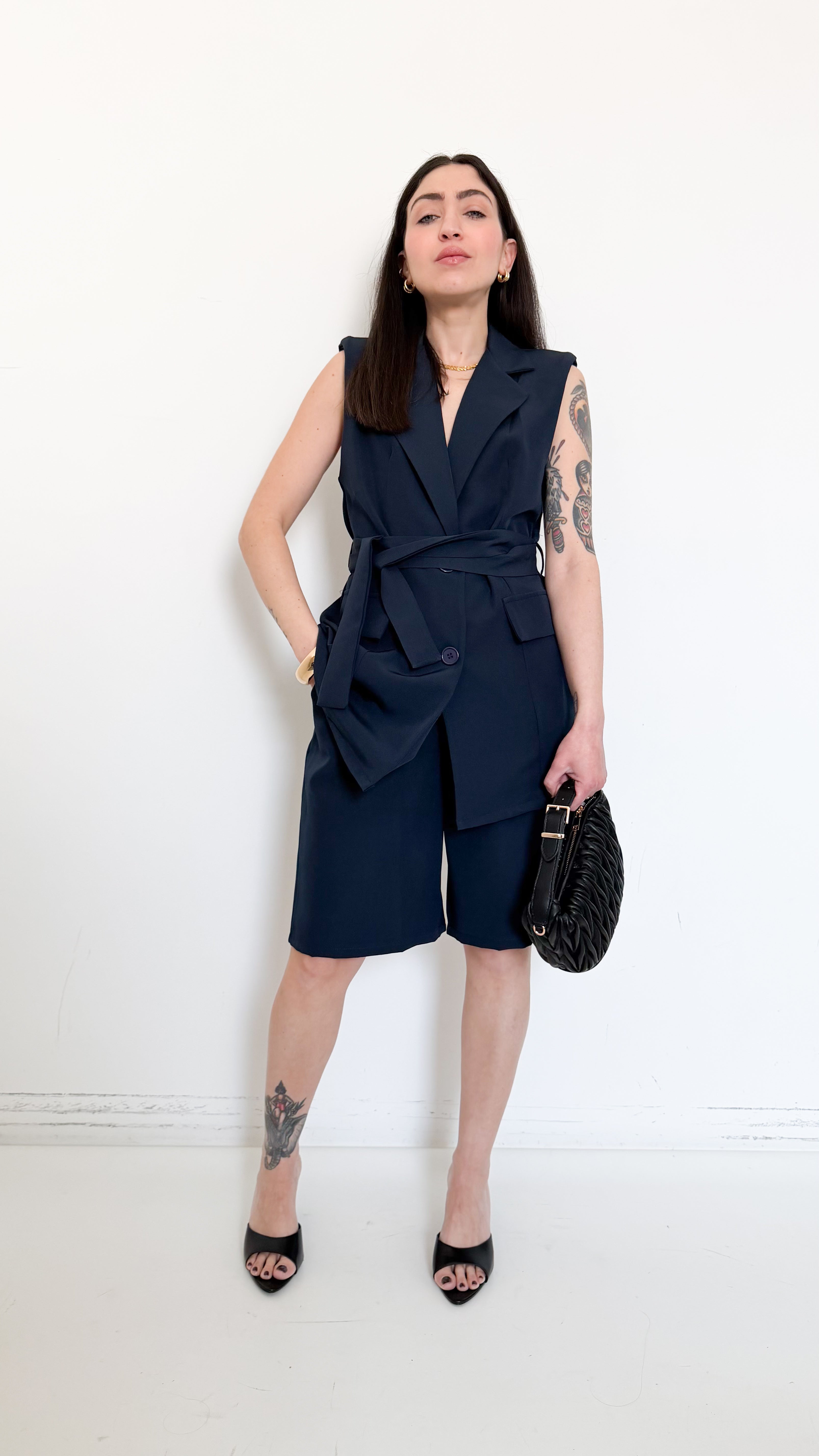 Coordinato Blu Con Bermuda
