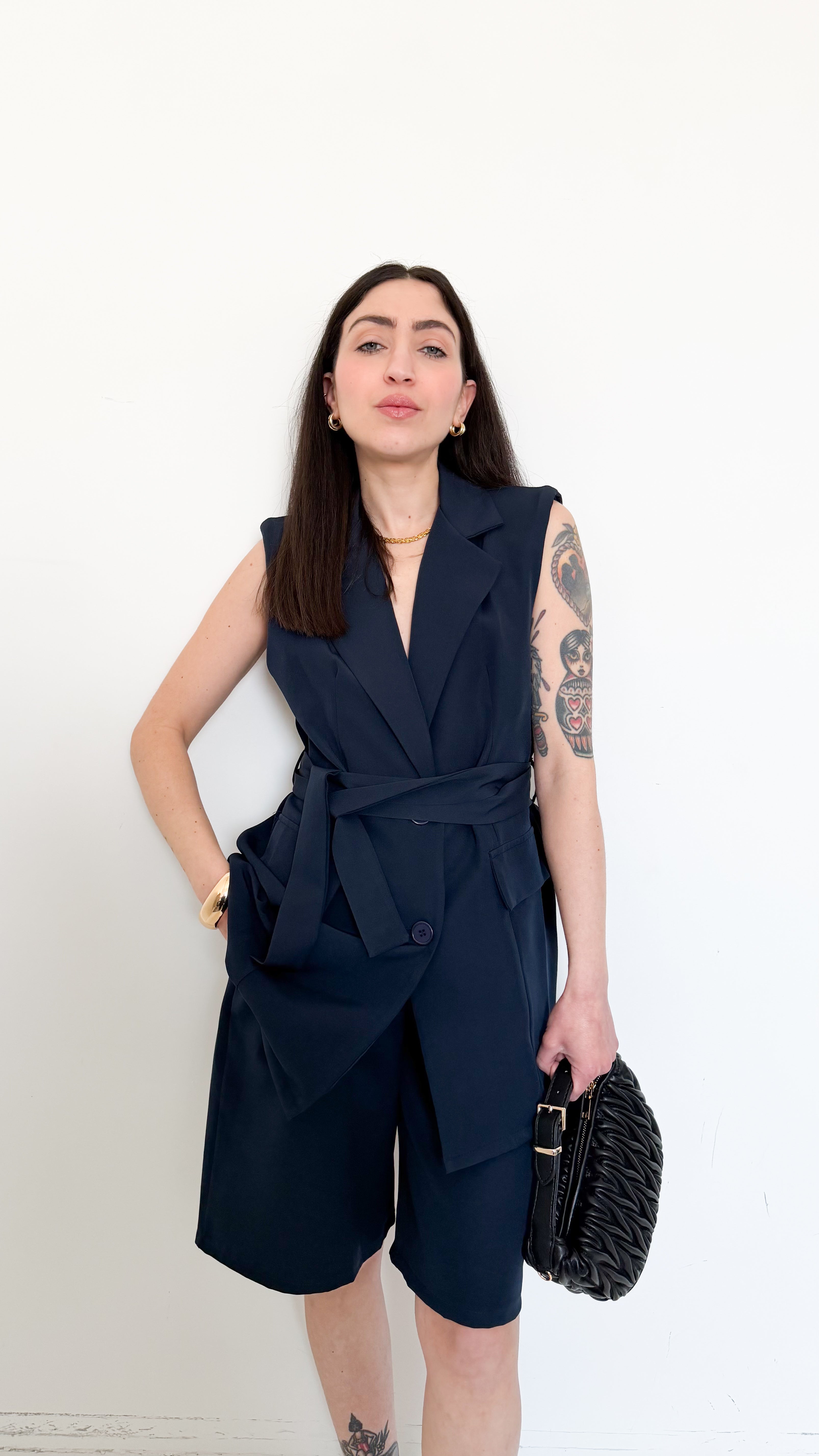 Coordinato Blu Con Bermuda