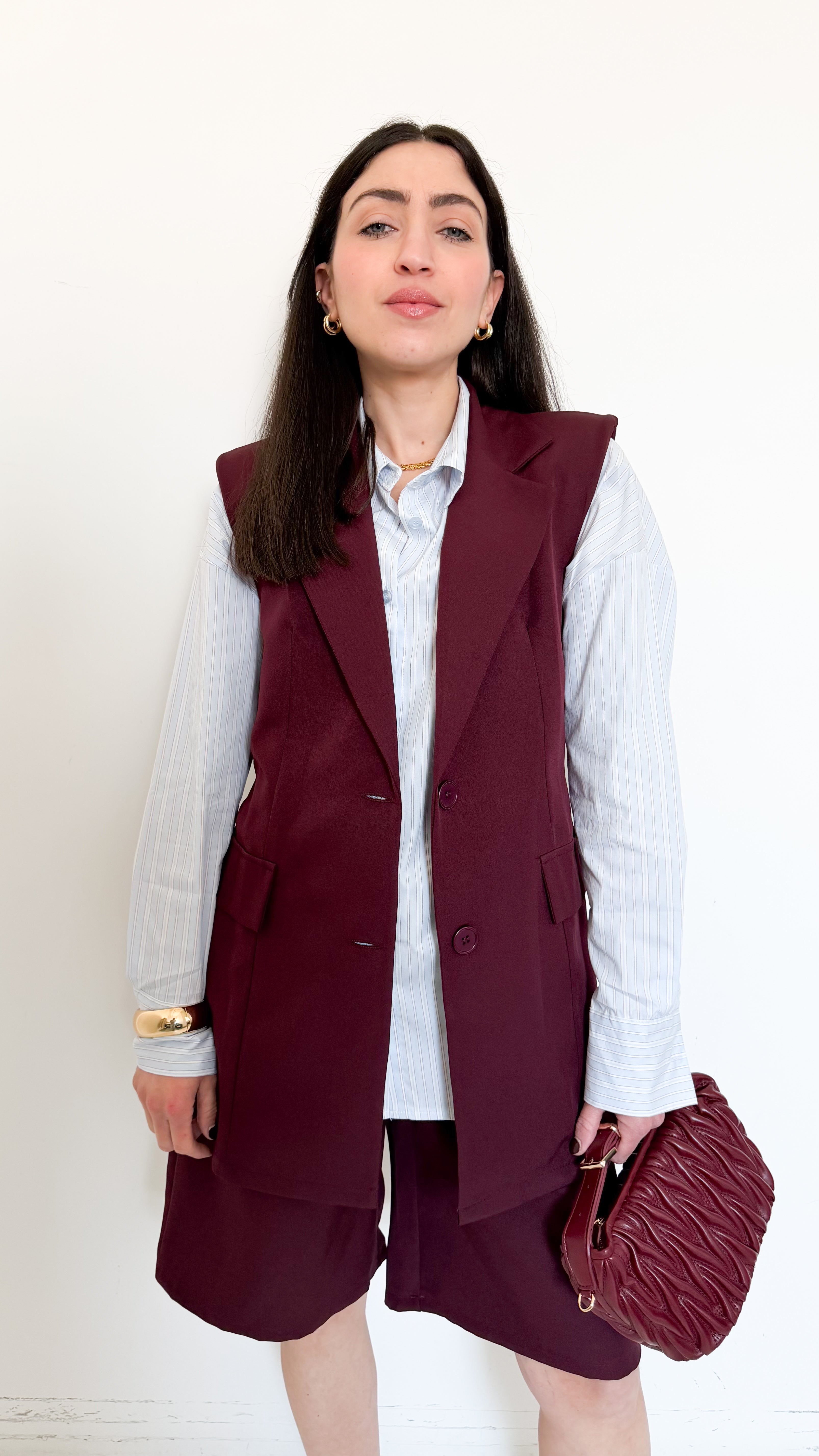 Coordinato Bordeaux Con Bermuda