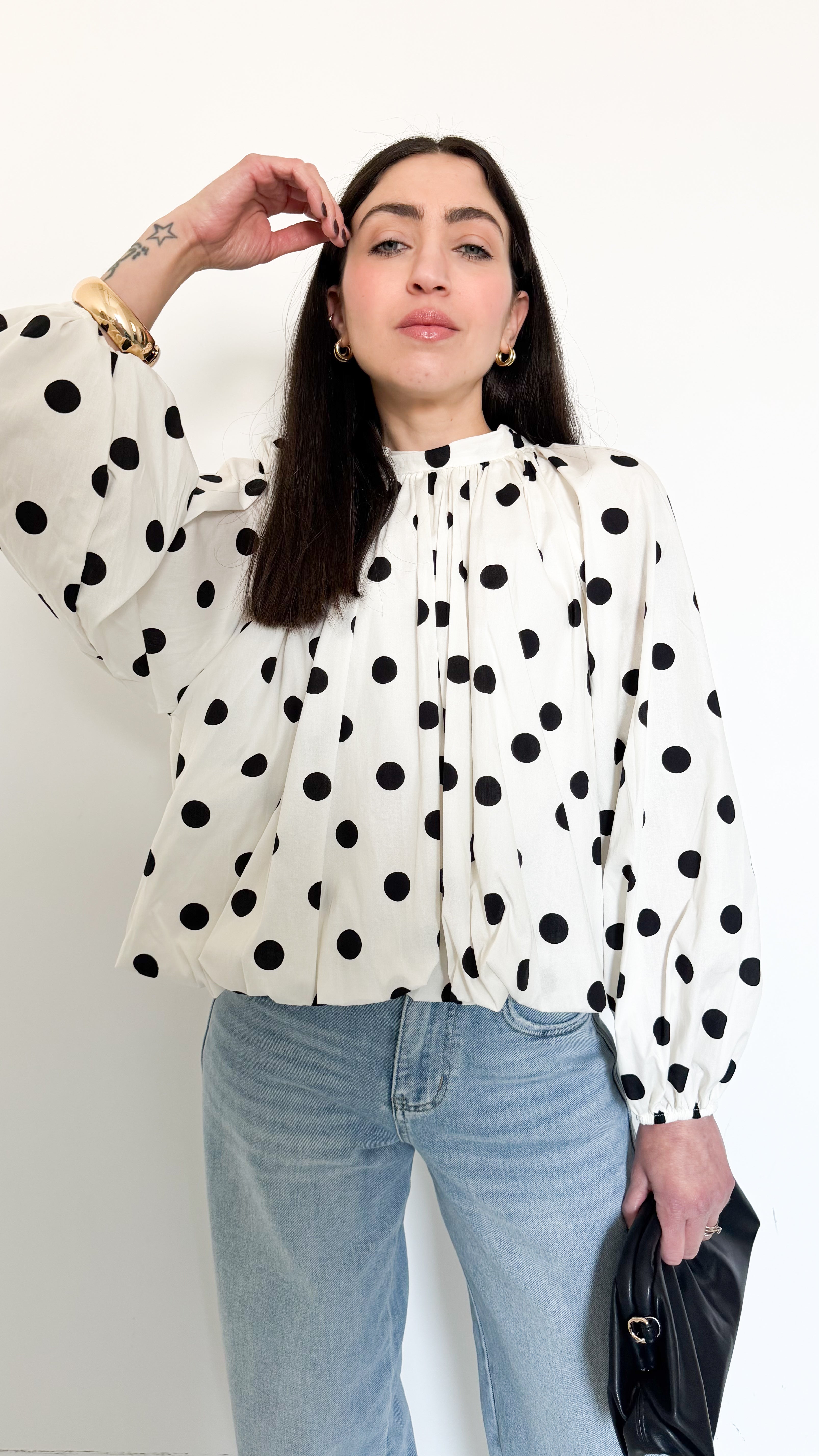 Blusa Bianca A Pois