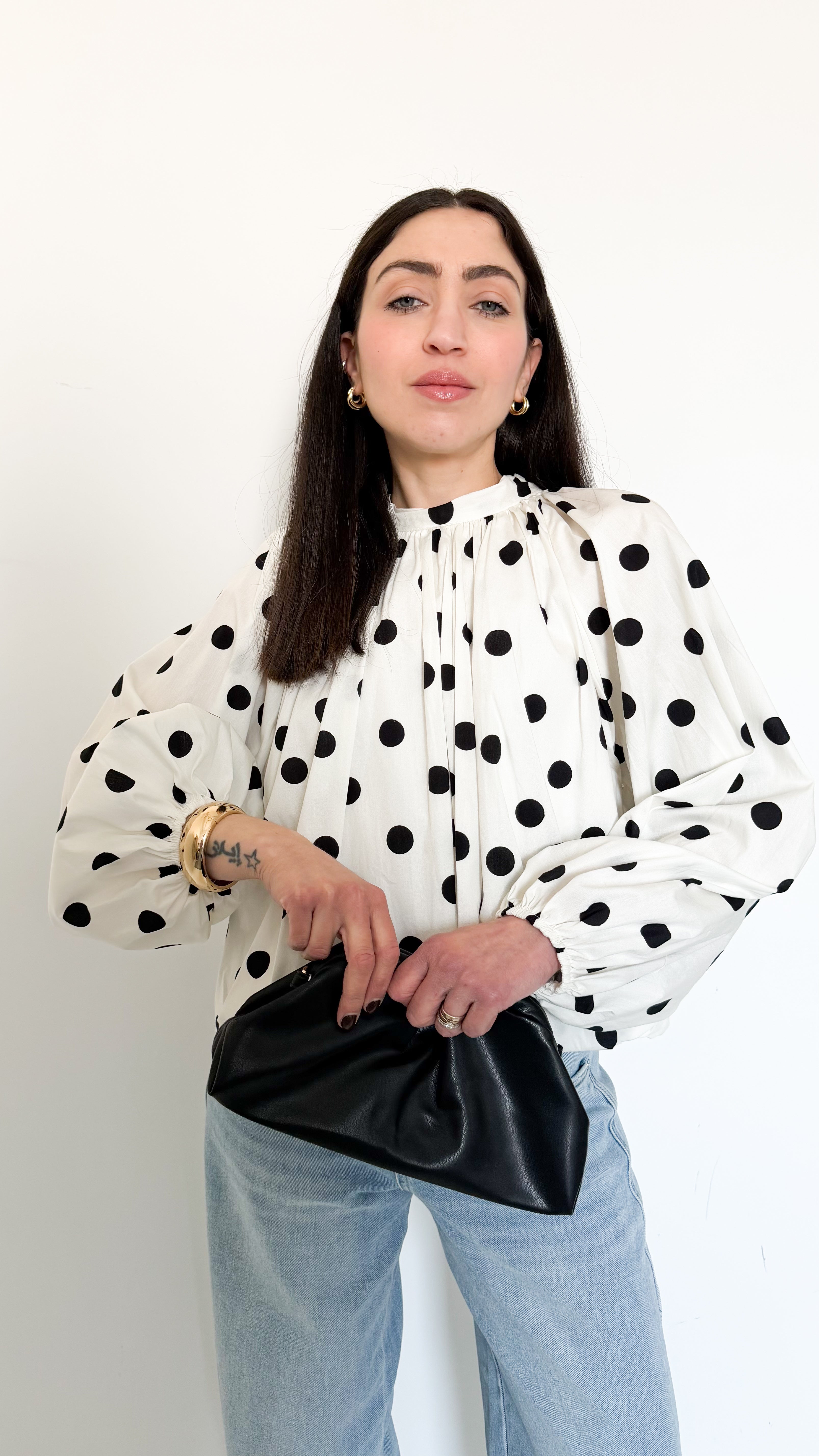Blusa Bianca A Pois