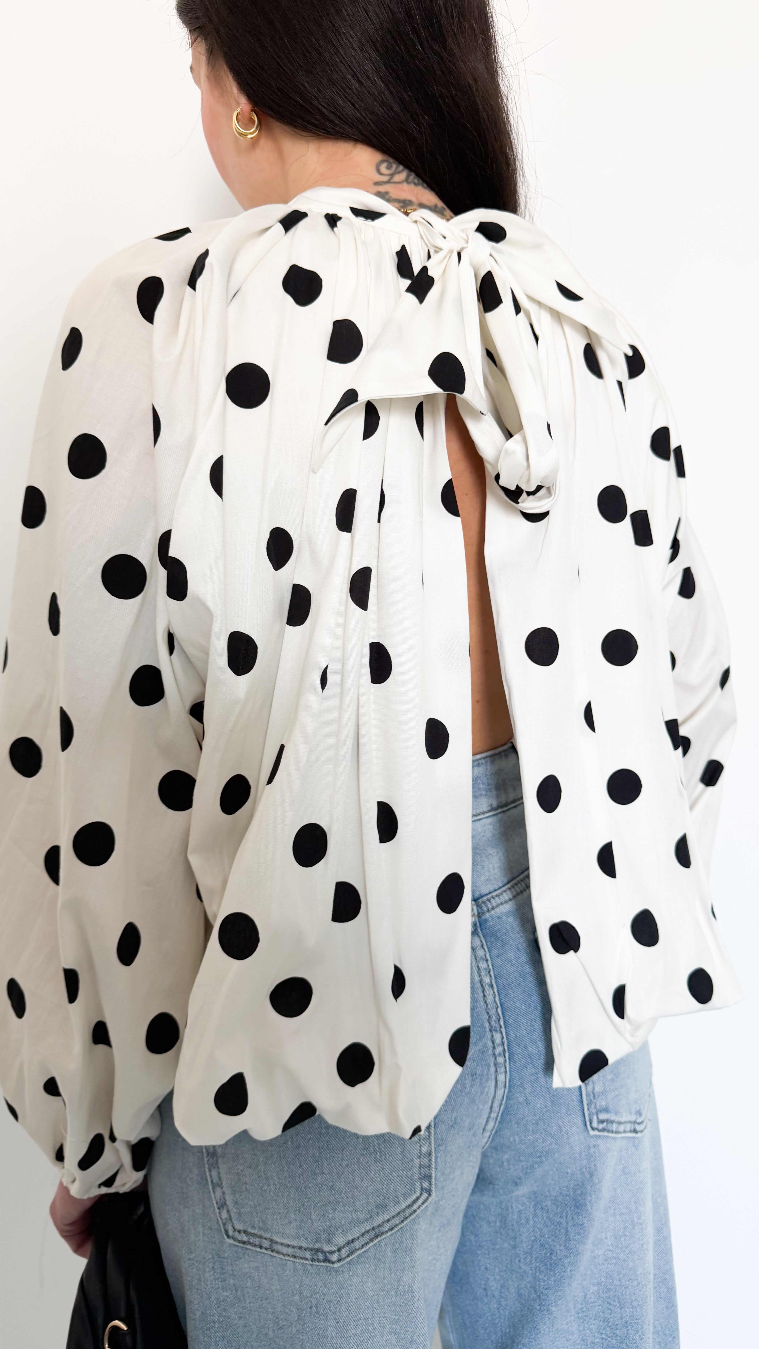 Blusa Bianca A Pois