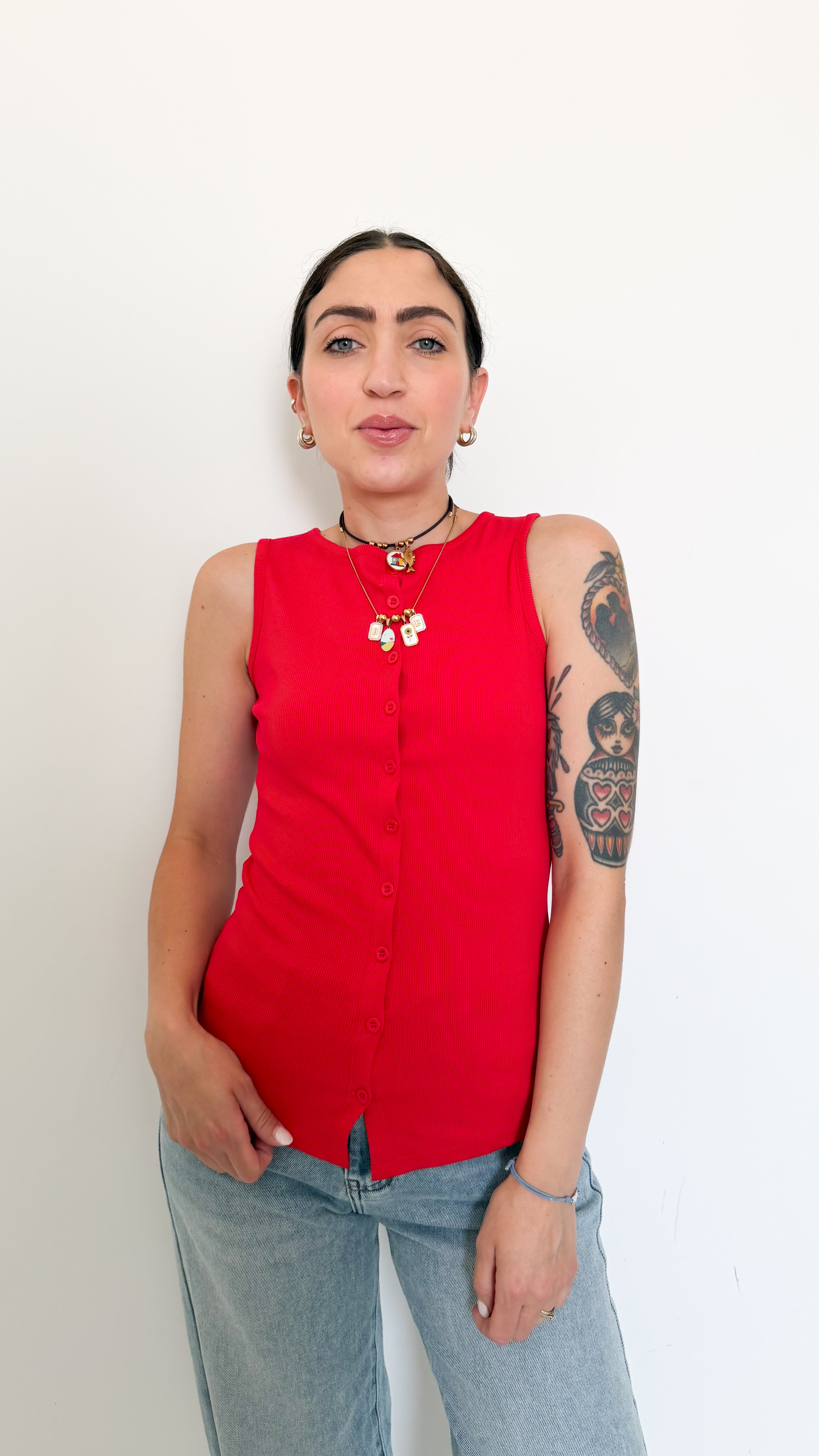 Top Rosso A Coste