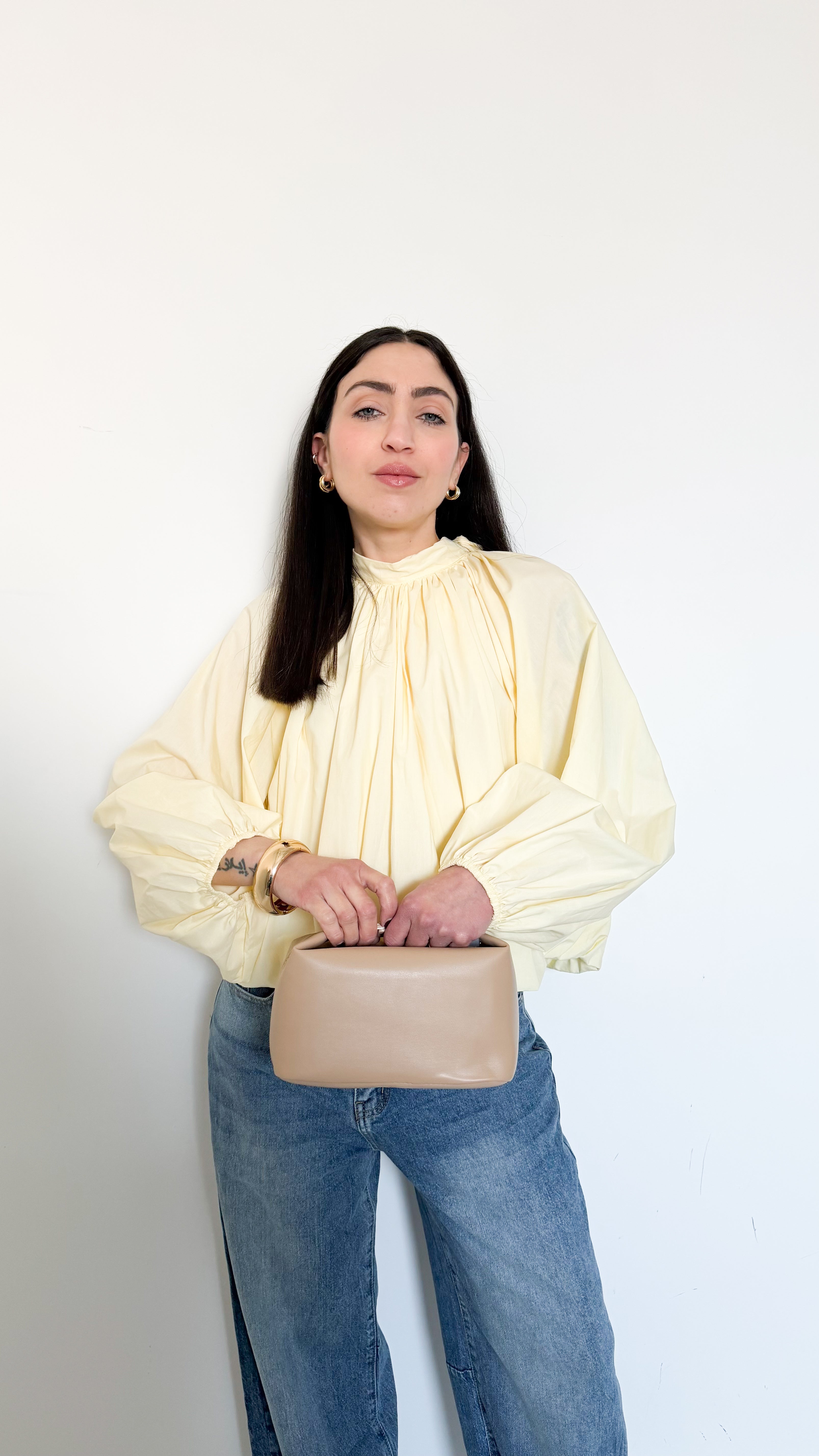 Blusa Gialla In Cotone