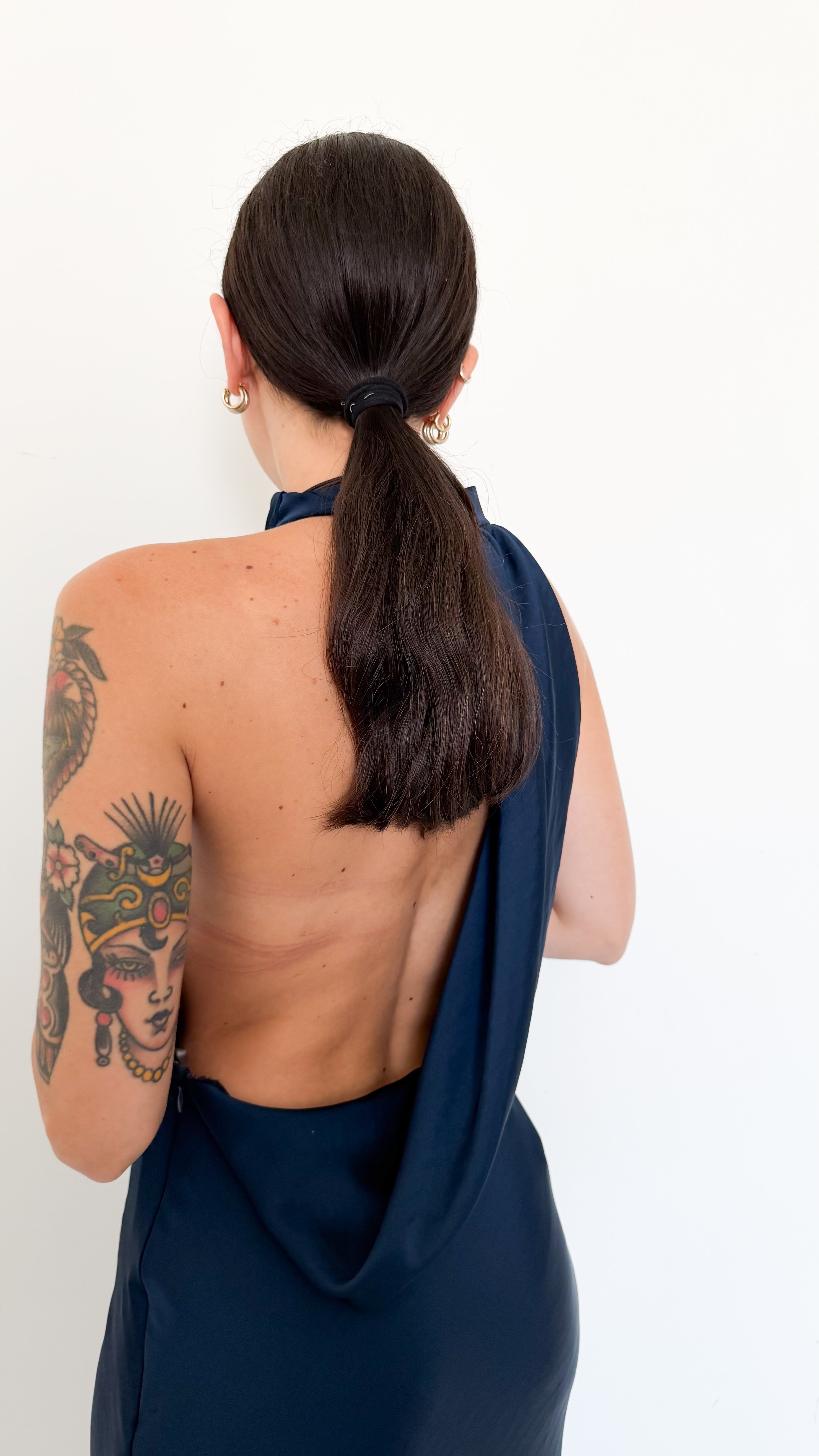Vestito Blu In Satin
