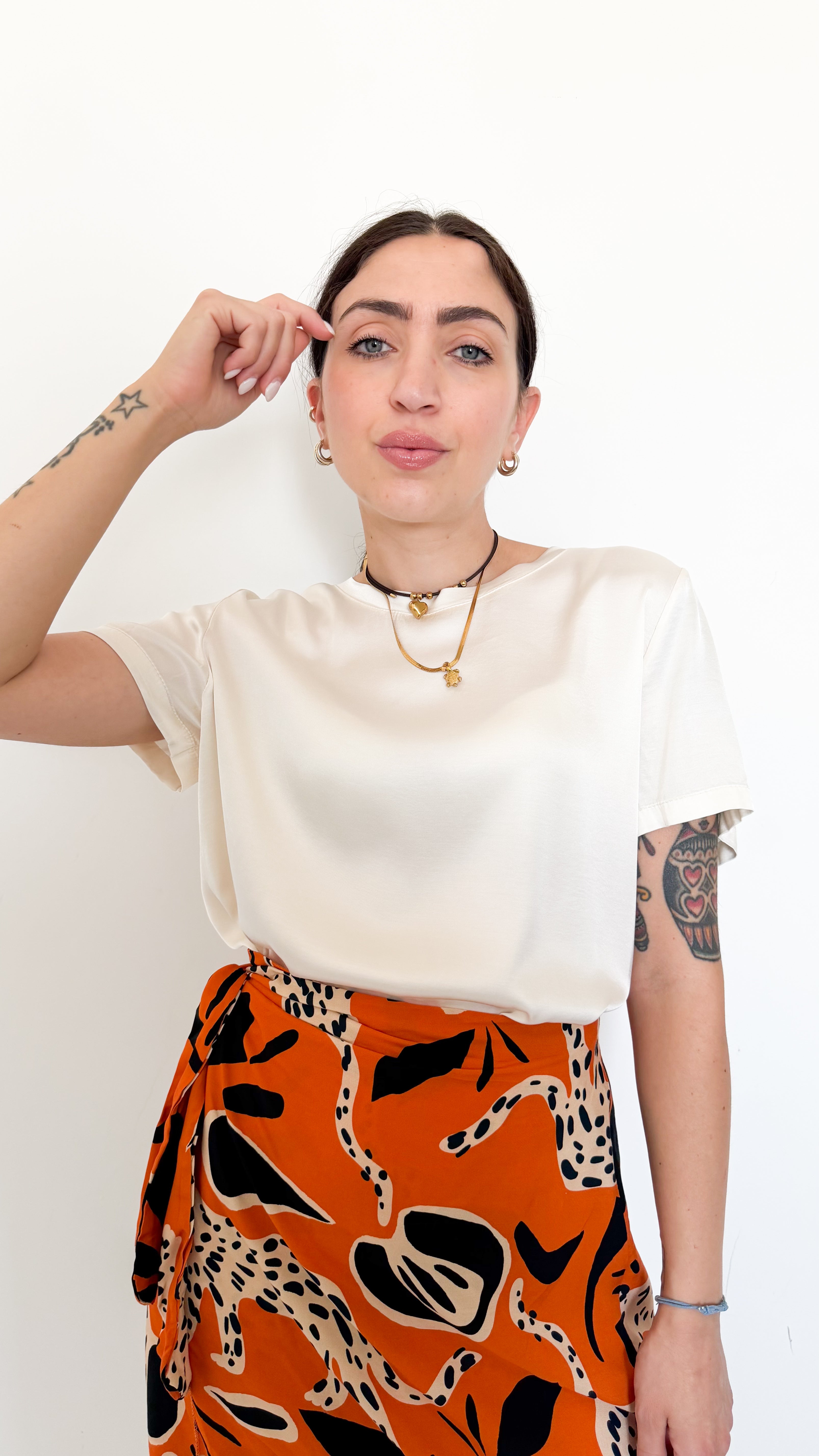 T-Shirt Burro In Satin