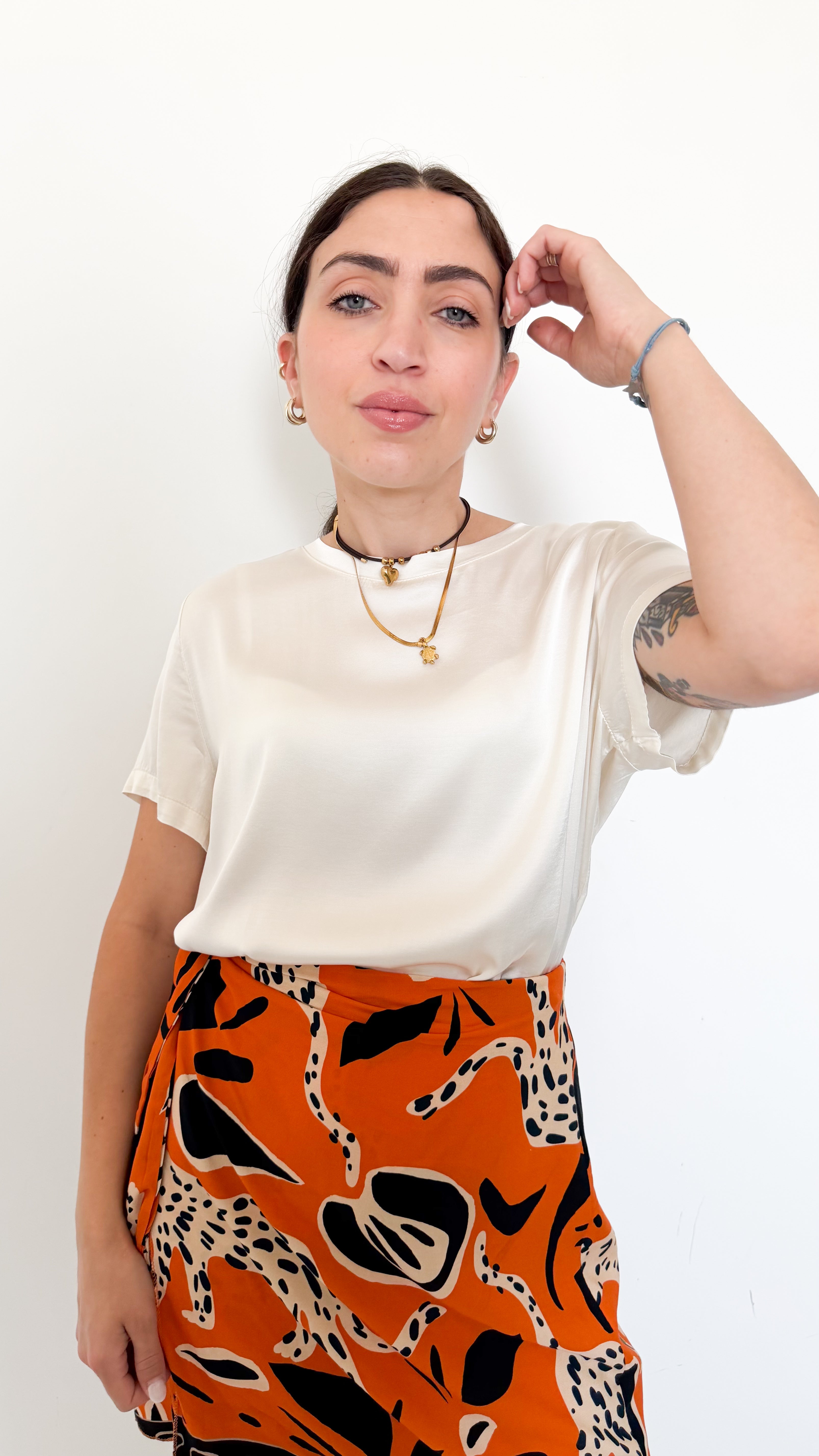 T-Shirt Burro In Satin