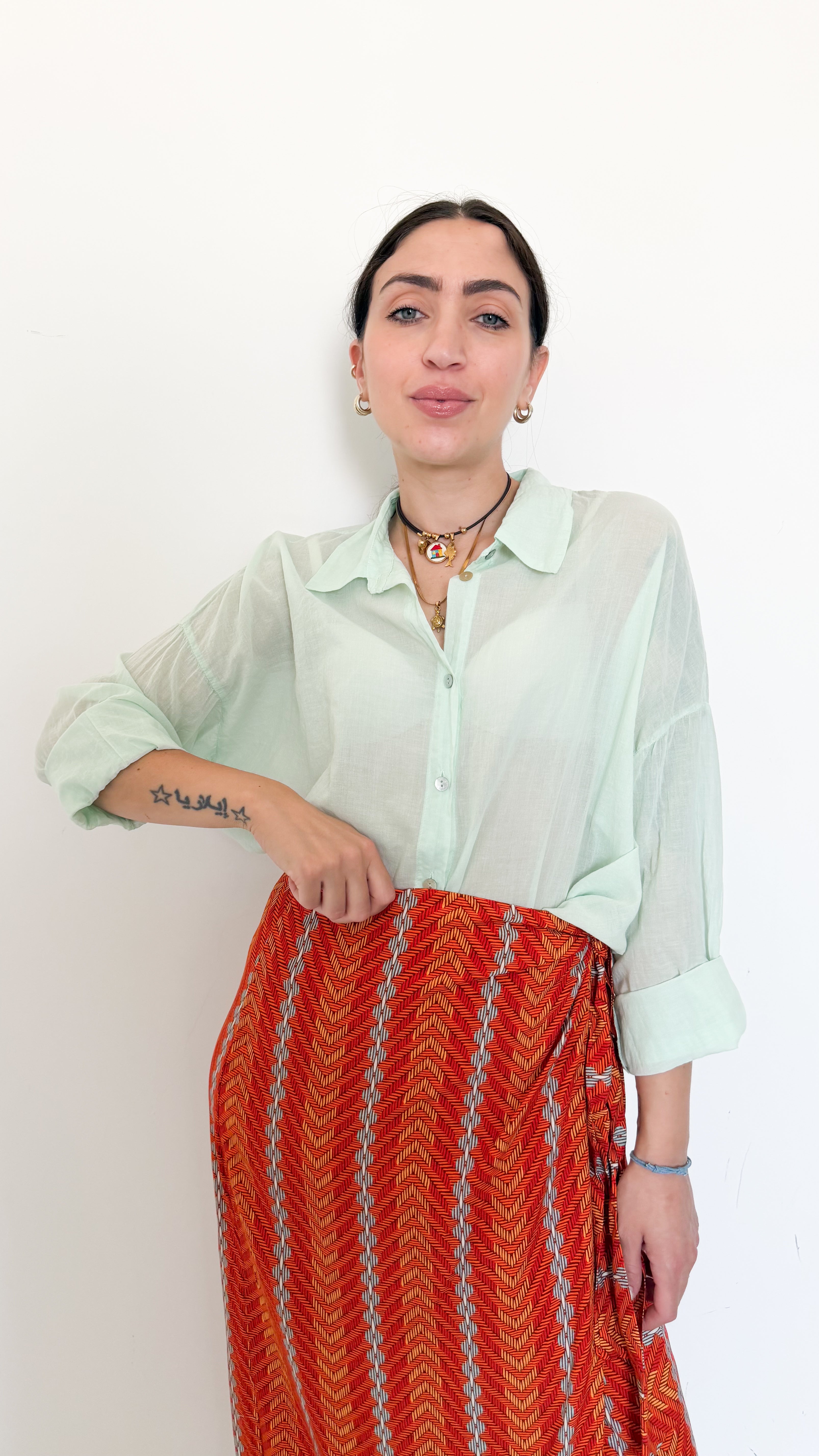 Camicia Menta In Cotone