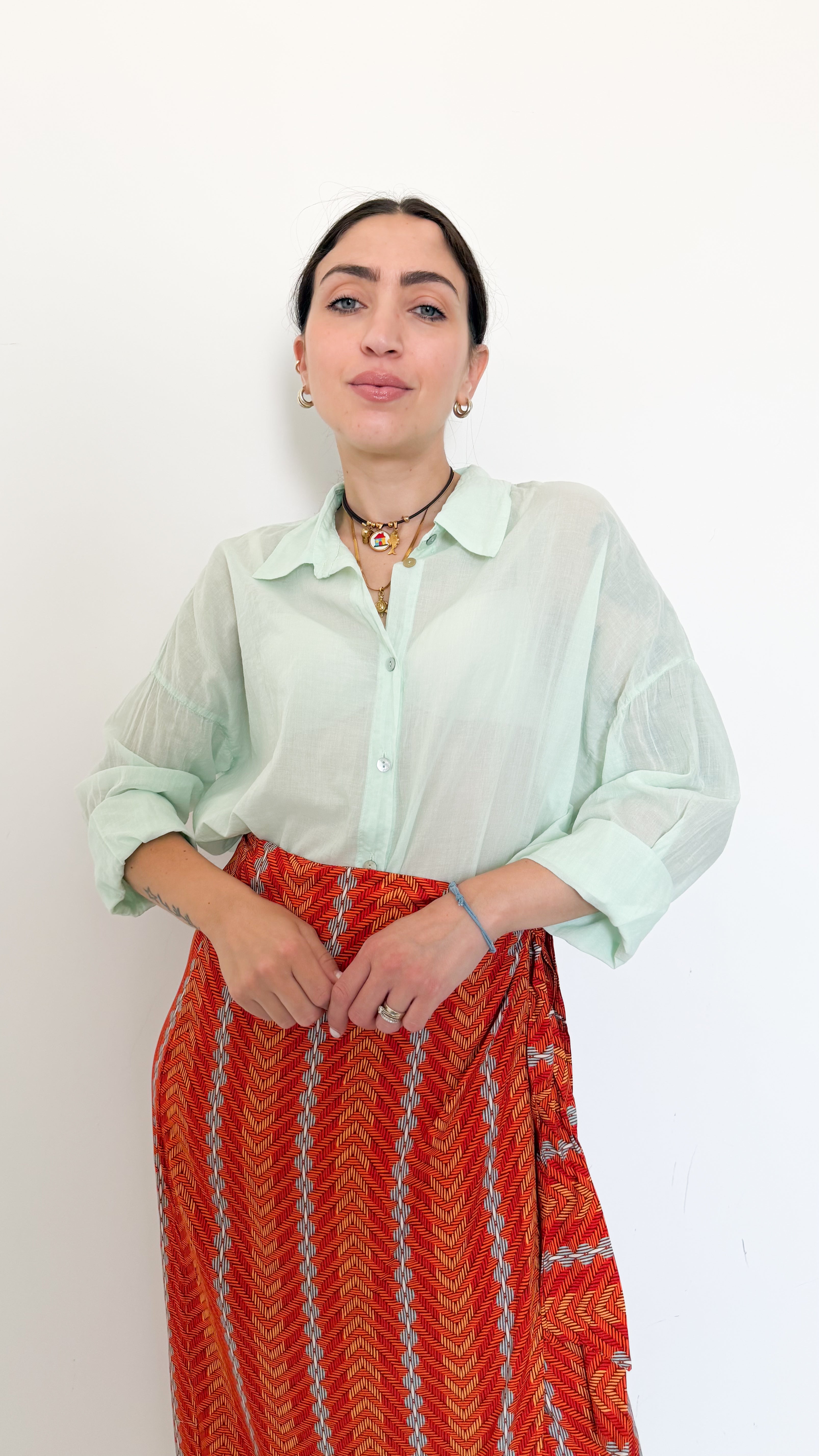 Camicia Menta In Cotone