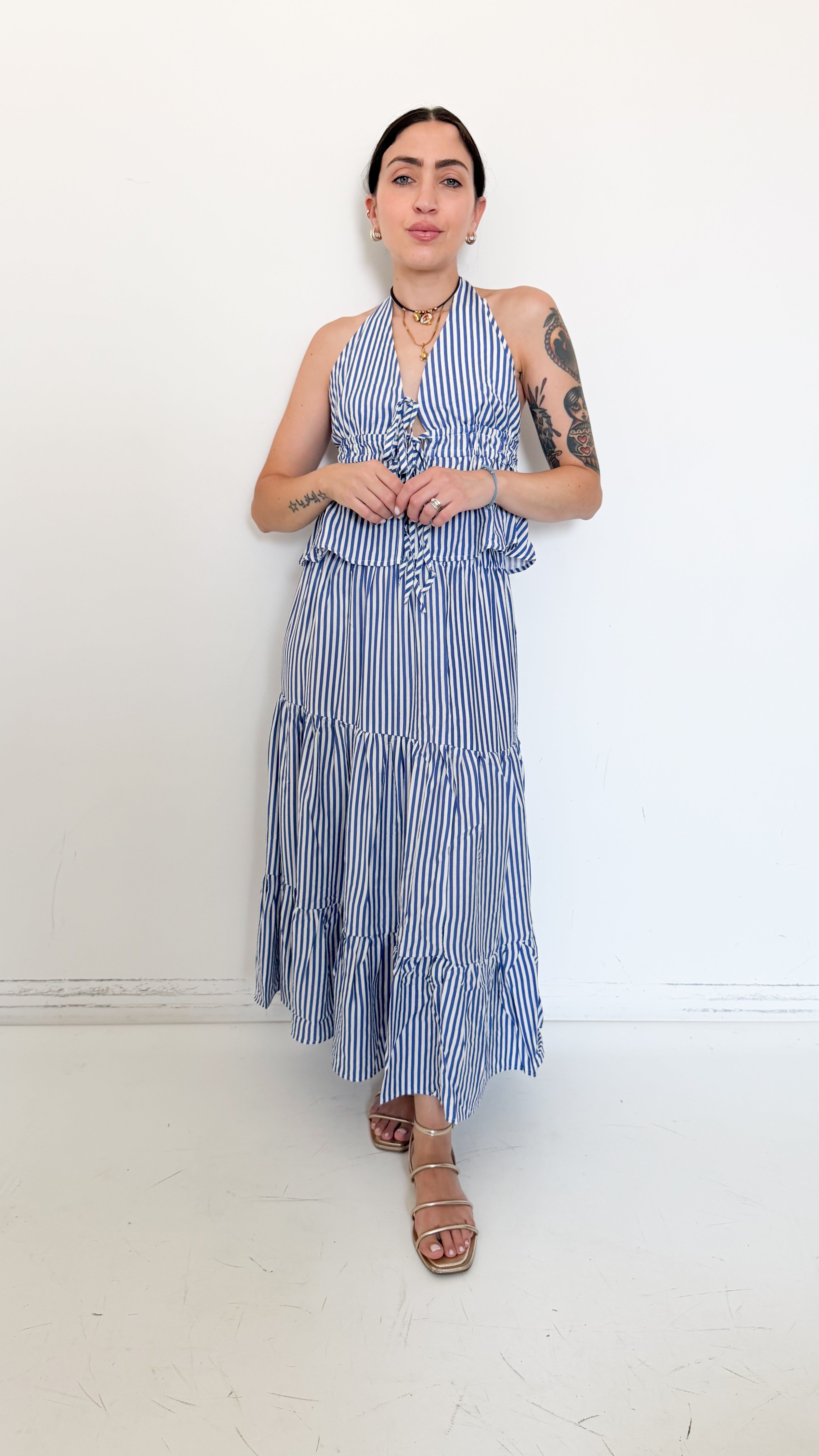 Coordinato Blu A Righe