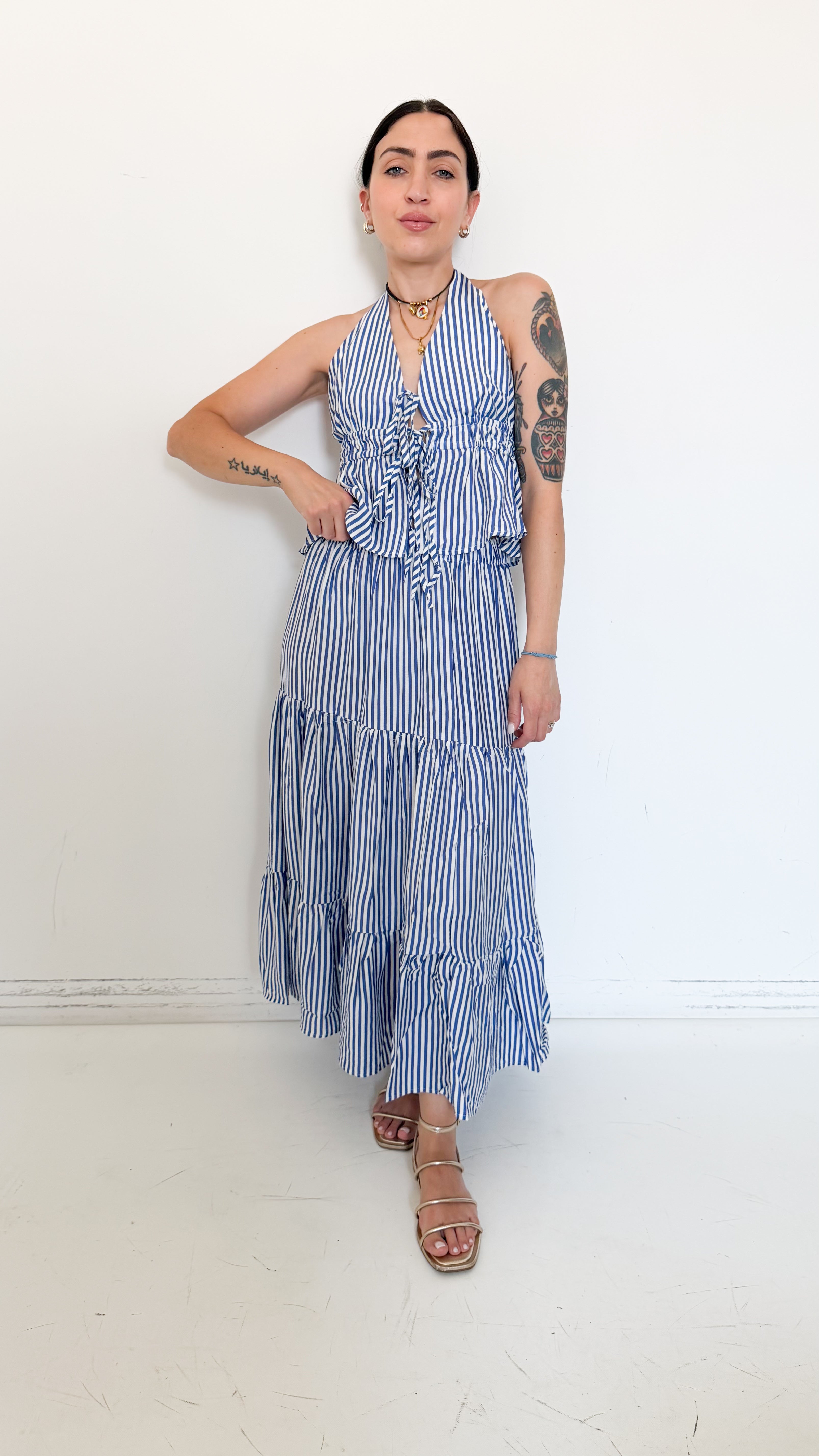 Coordinato Blu A Righe
