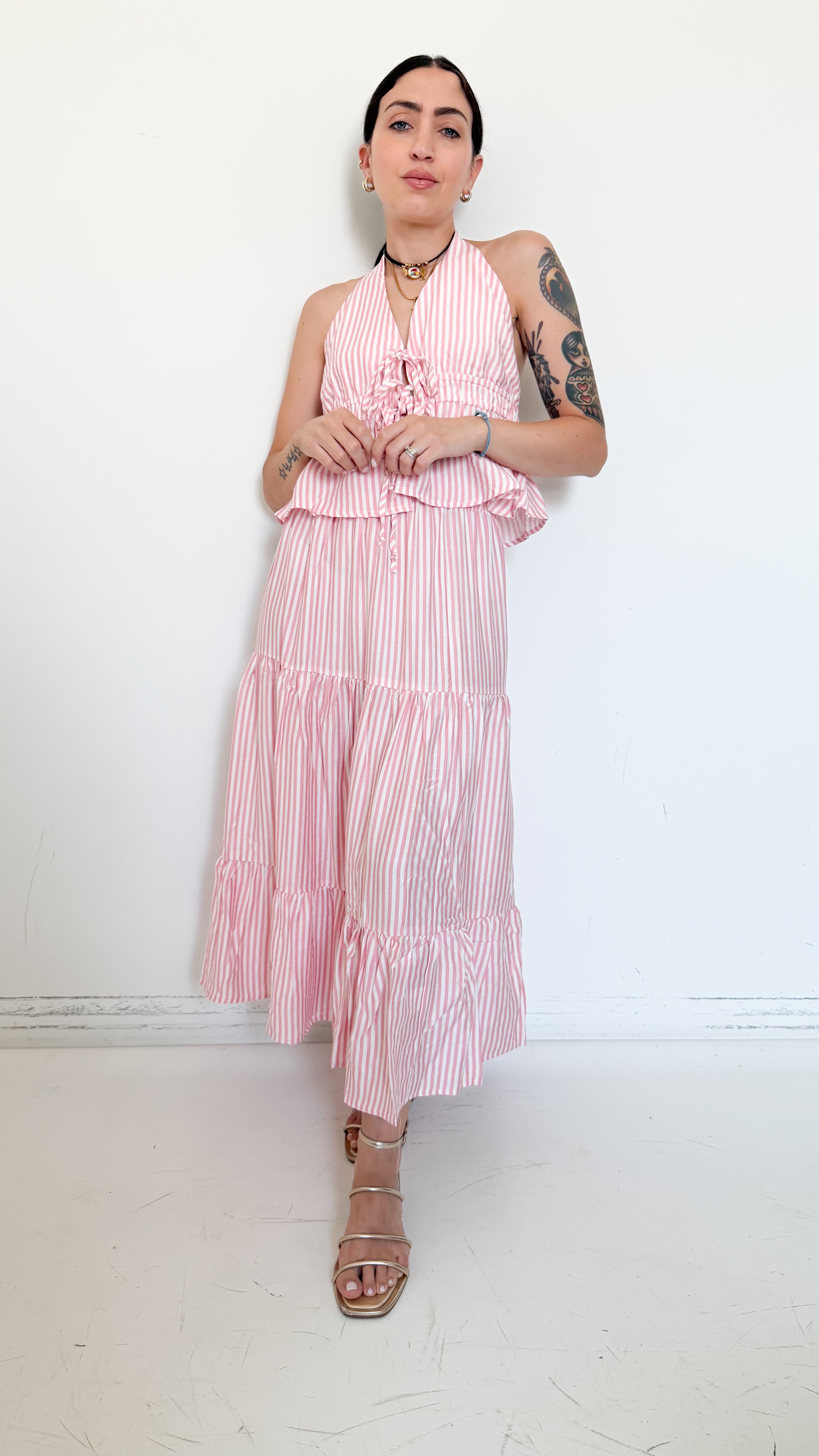 Coordinato Rosa A Righe