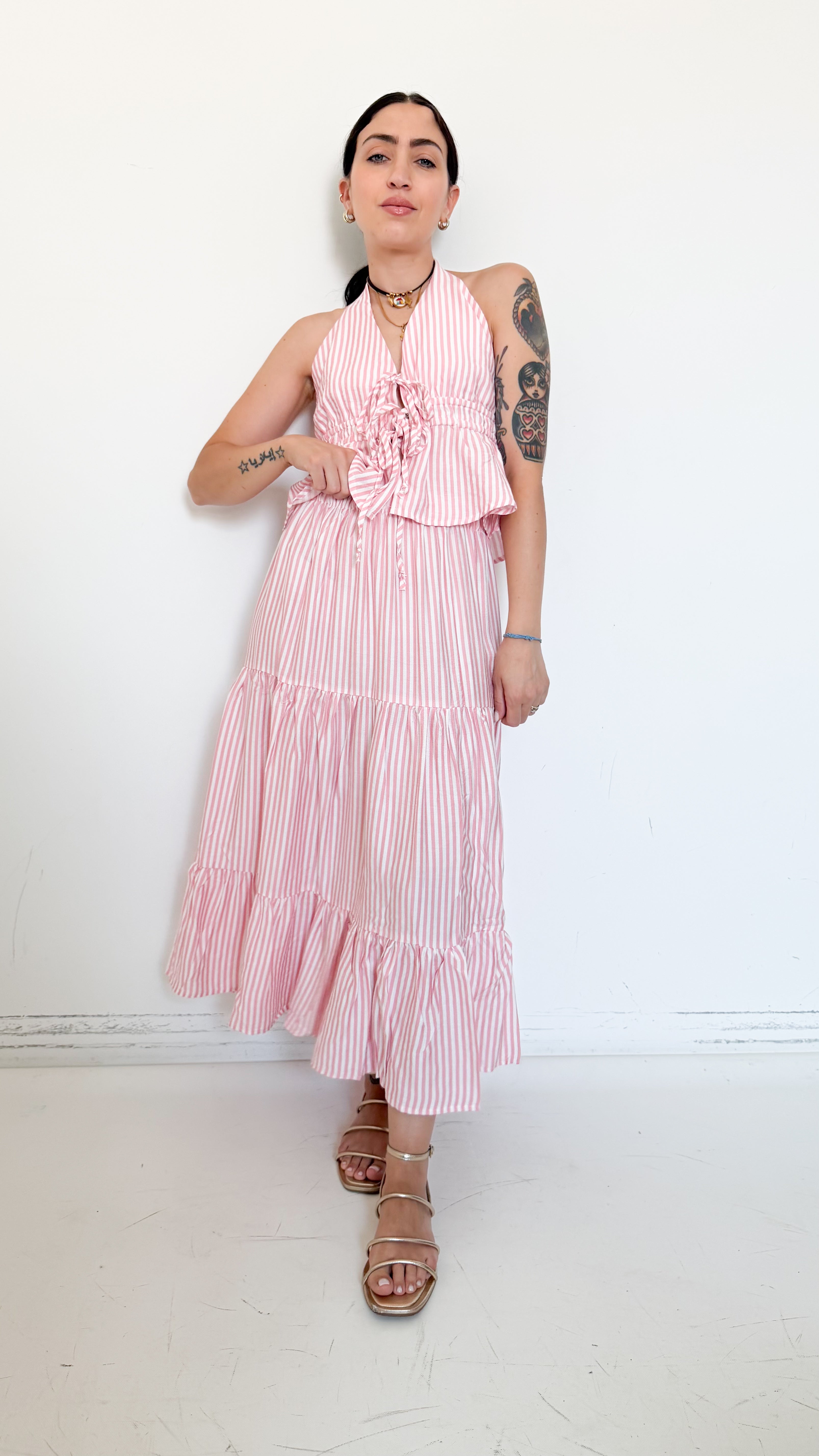 Coordinato Rosa A Righe