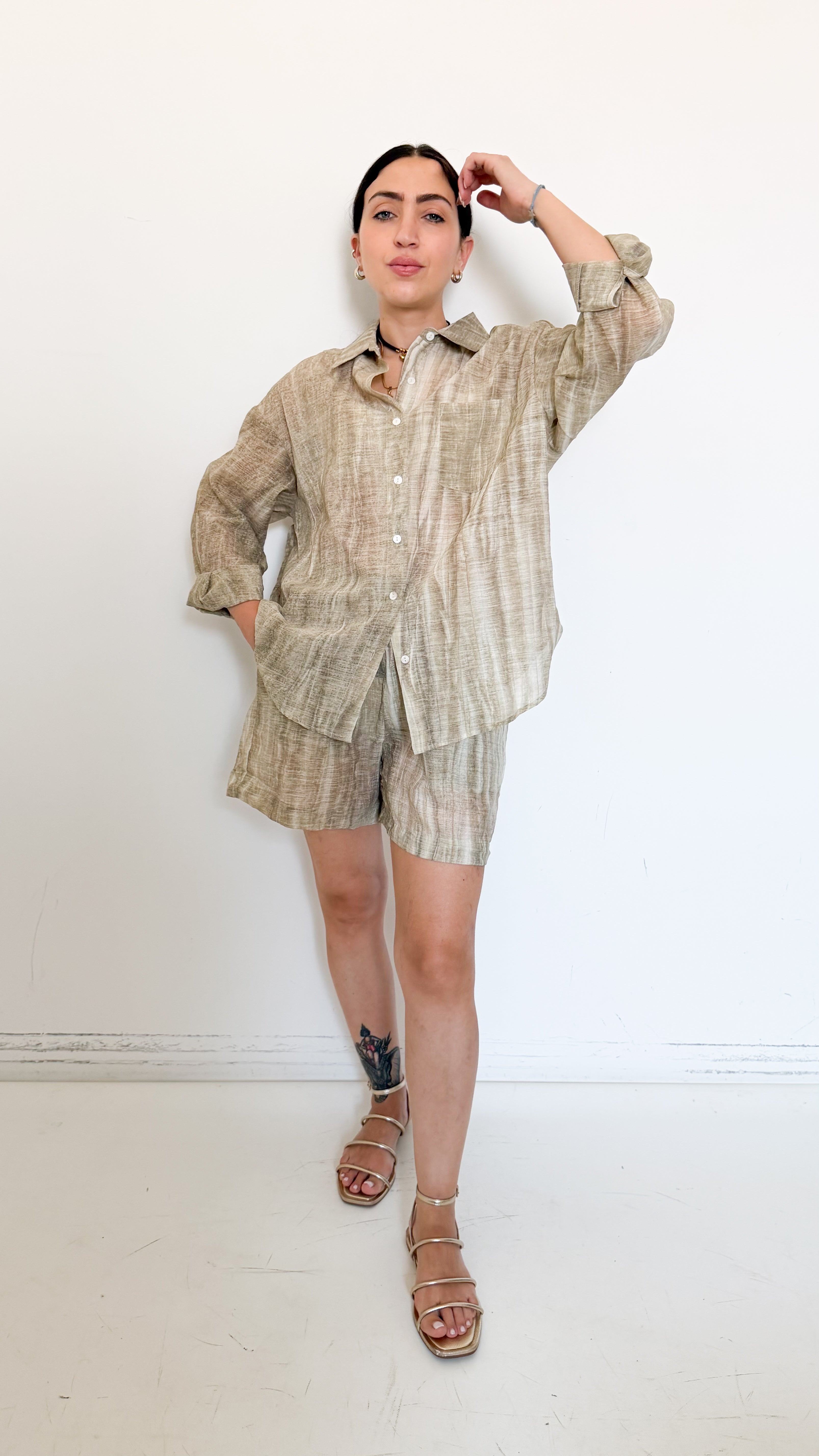 Coordinato Beige Con Camicia