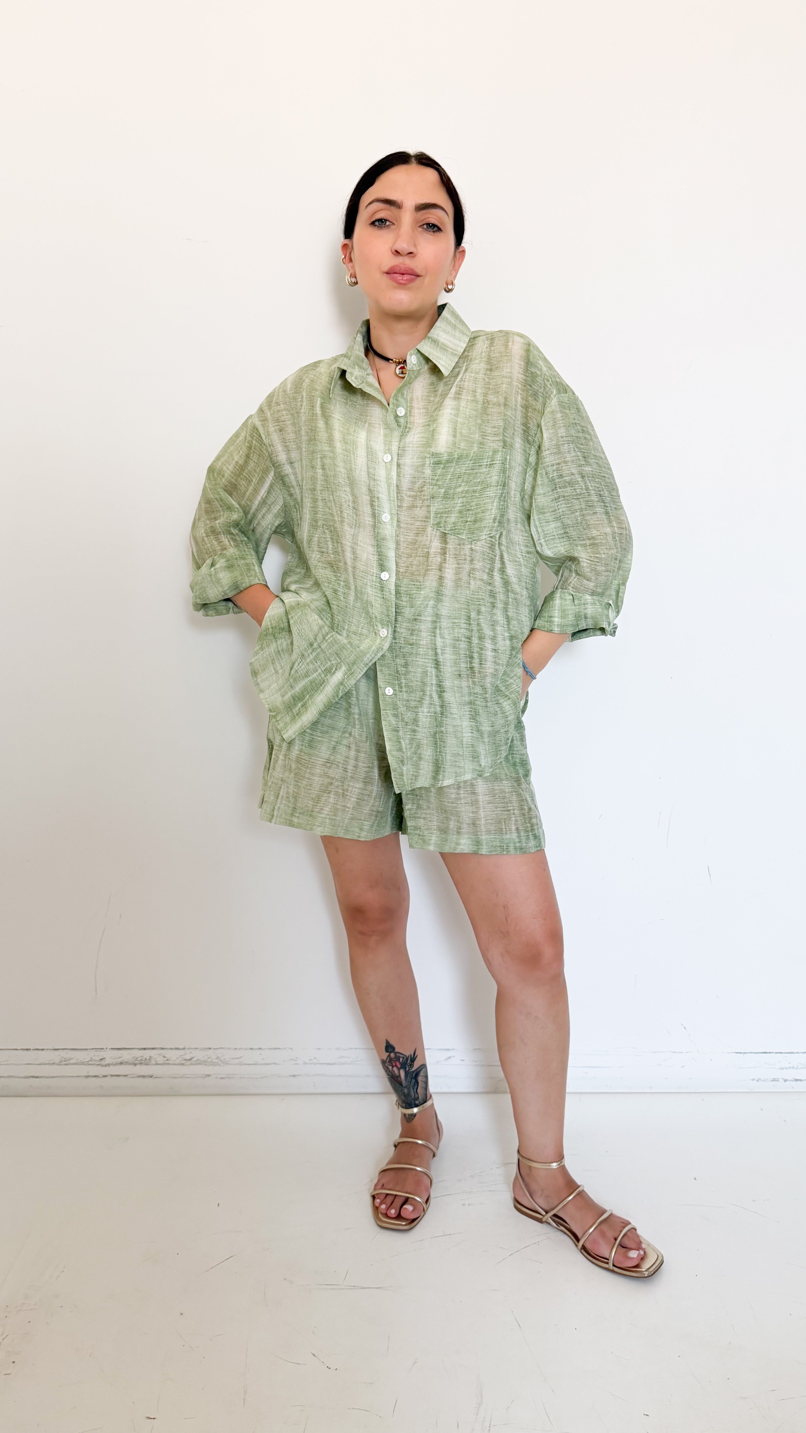 Coordinato Verde Con Camicia