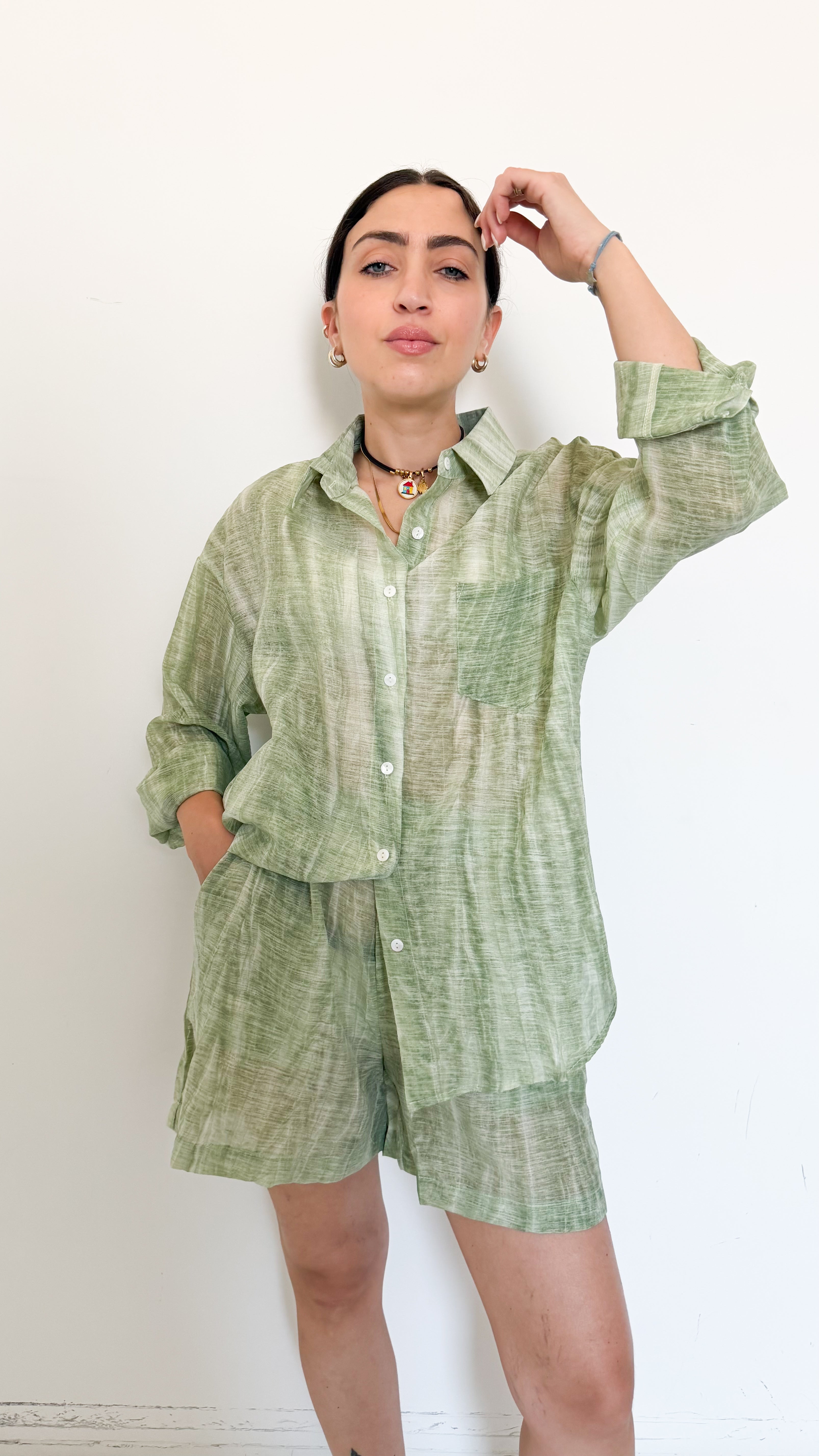 Coordinato Verde Con Camicia