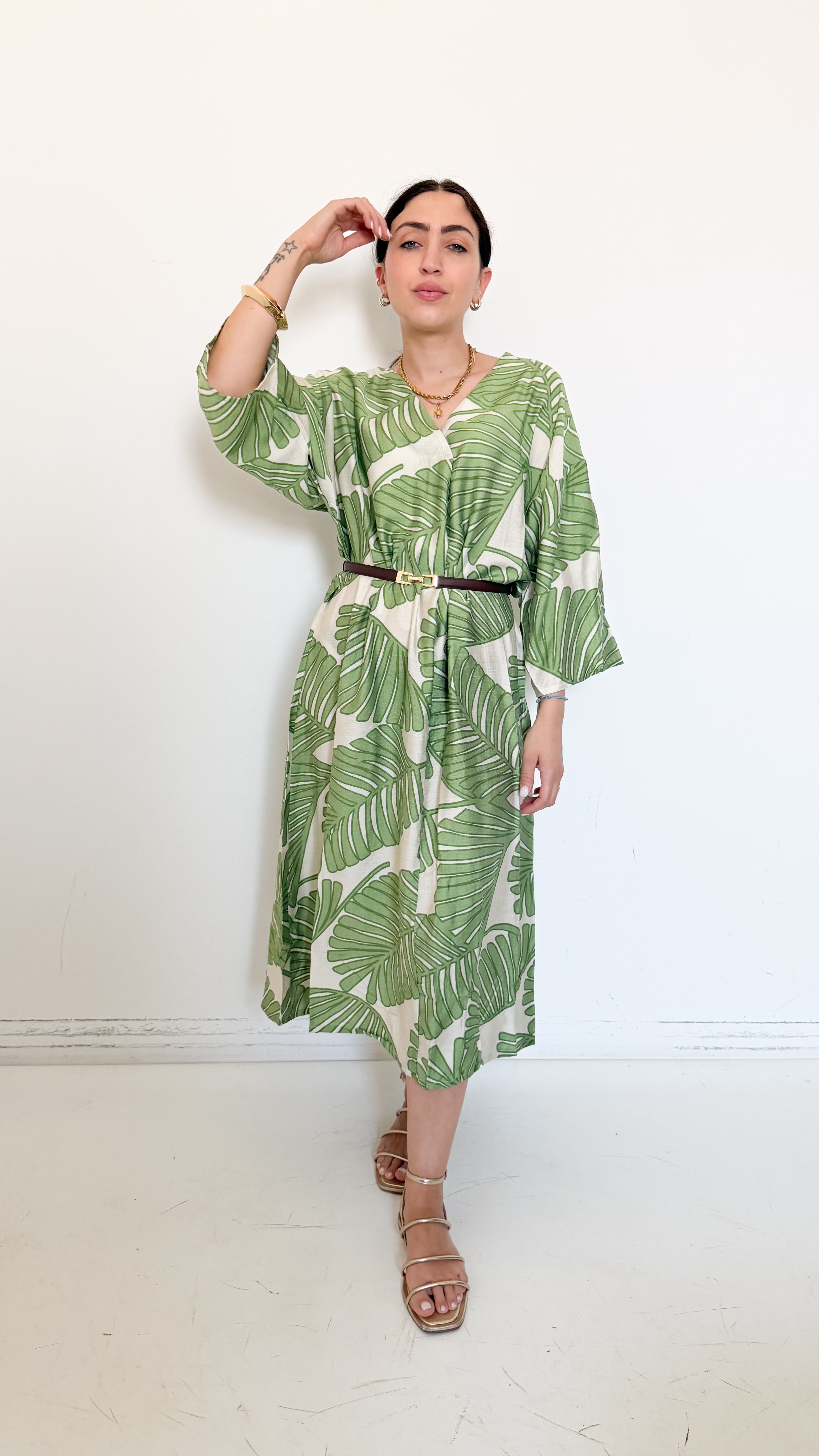 Vestito Verde A Fantasia